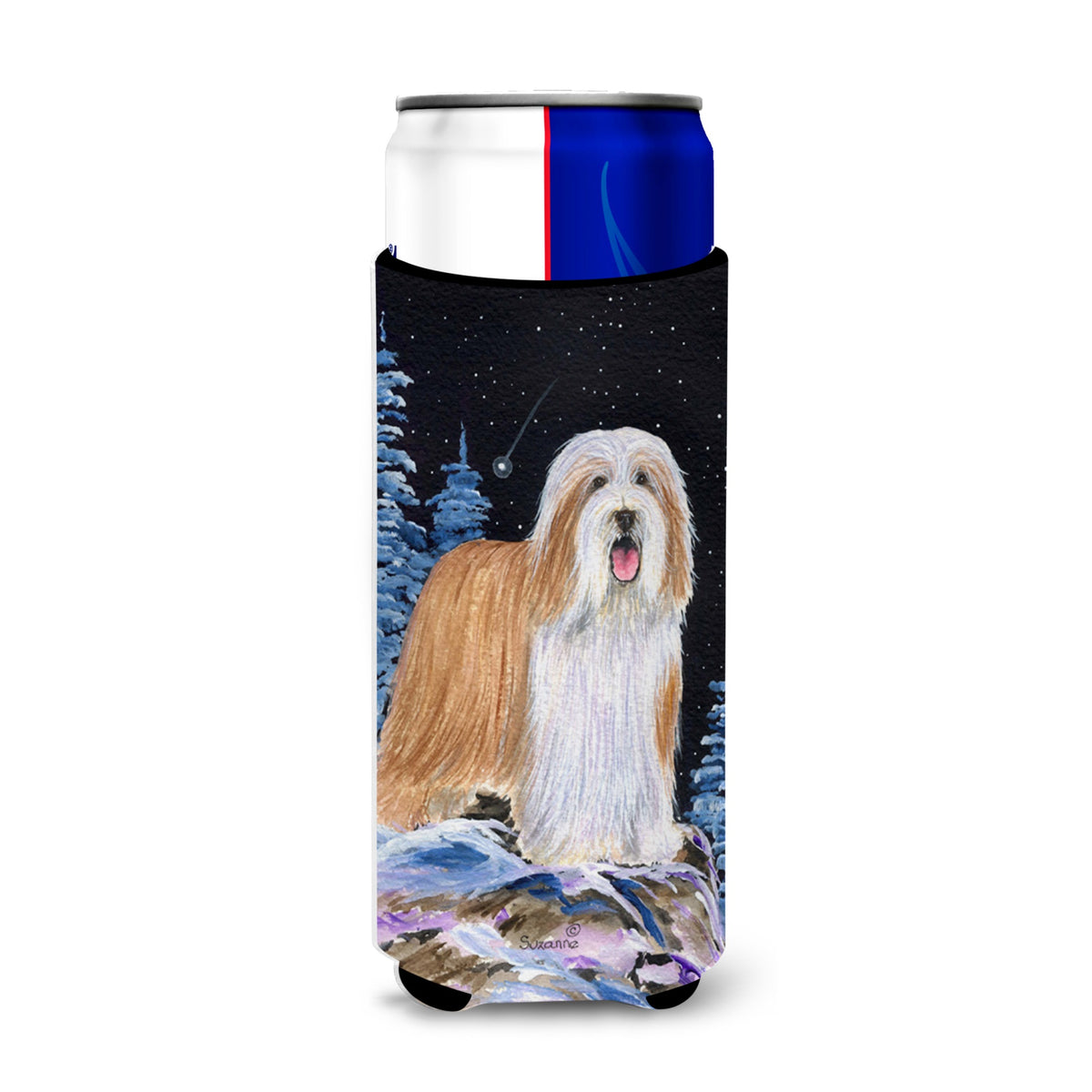Starry Night Bearded Collie Ultra Hugger For Slim Cans