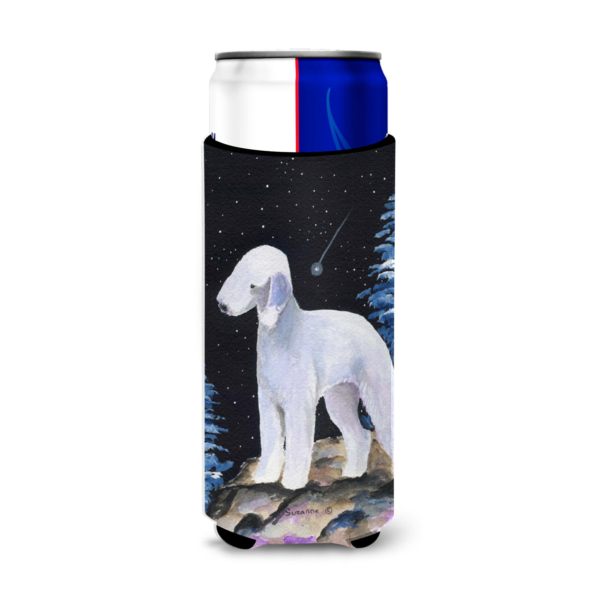 Starry Night Bedlington Terrier Ultra Hugger For Slim Cans