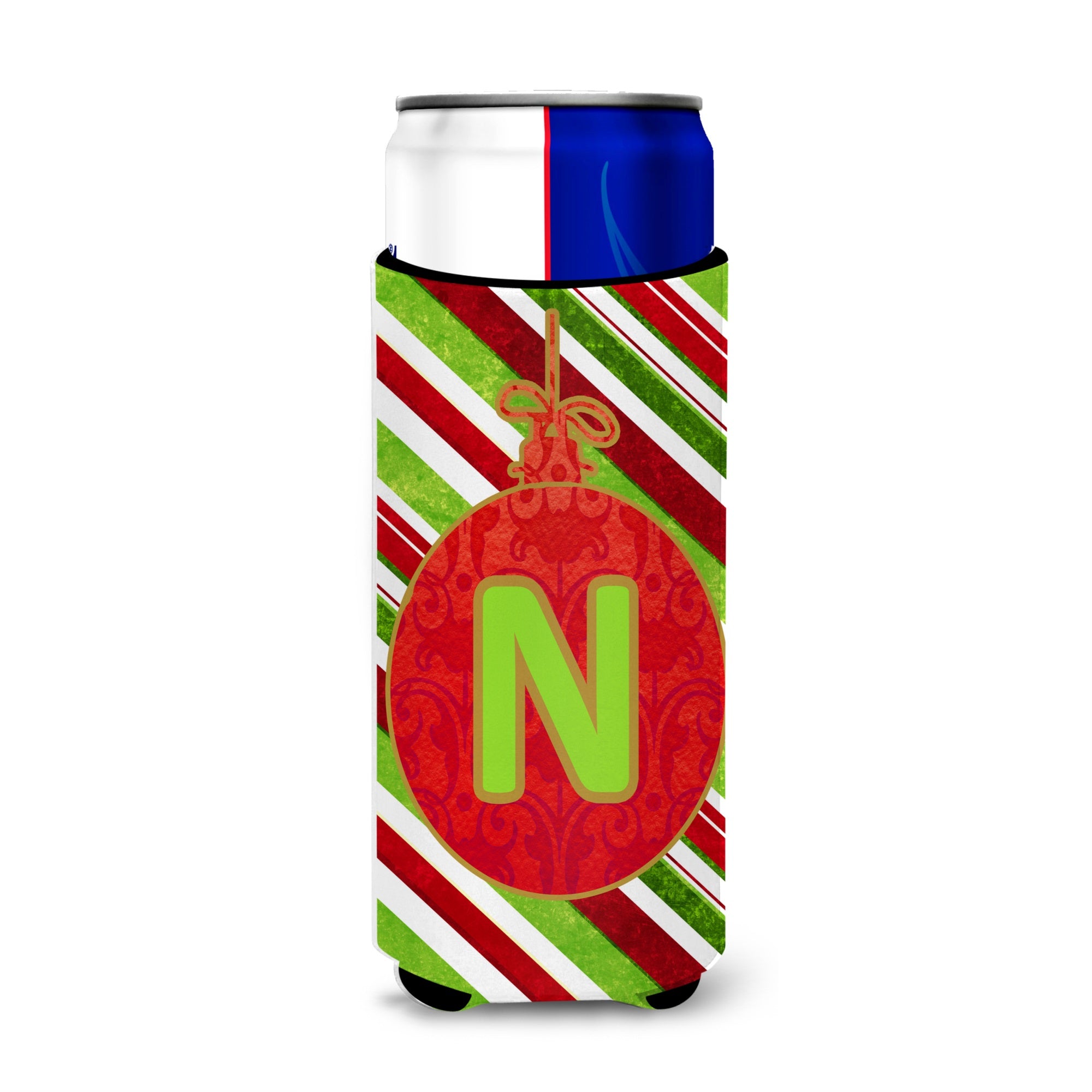Christmas Oranment Holiday Initial Letter N Ultra Hugger For Slim Cans
