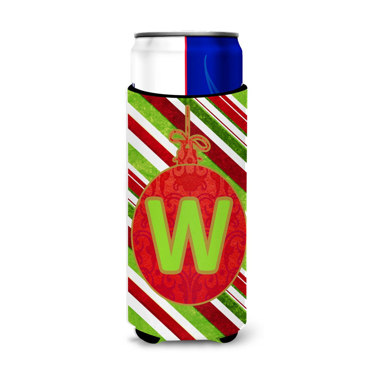 Christmas Oranment Holiday Initial Letter W Ultra Hugger For Slim Cans