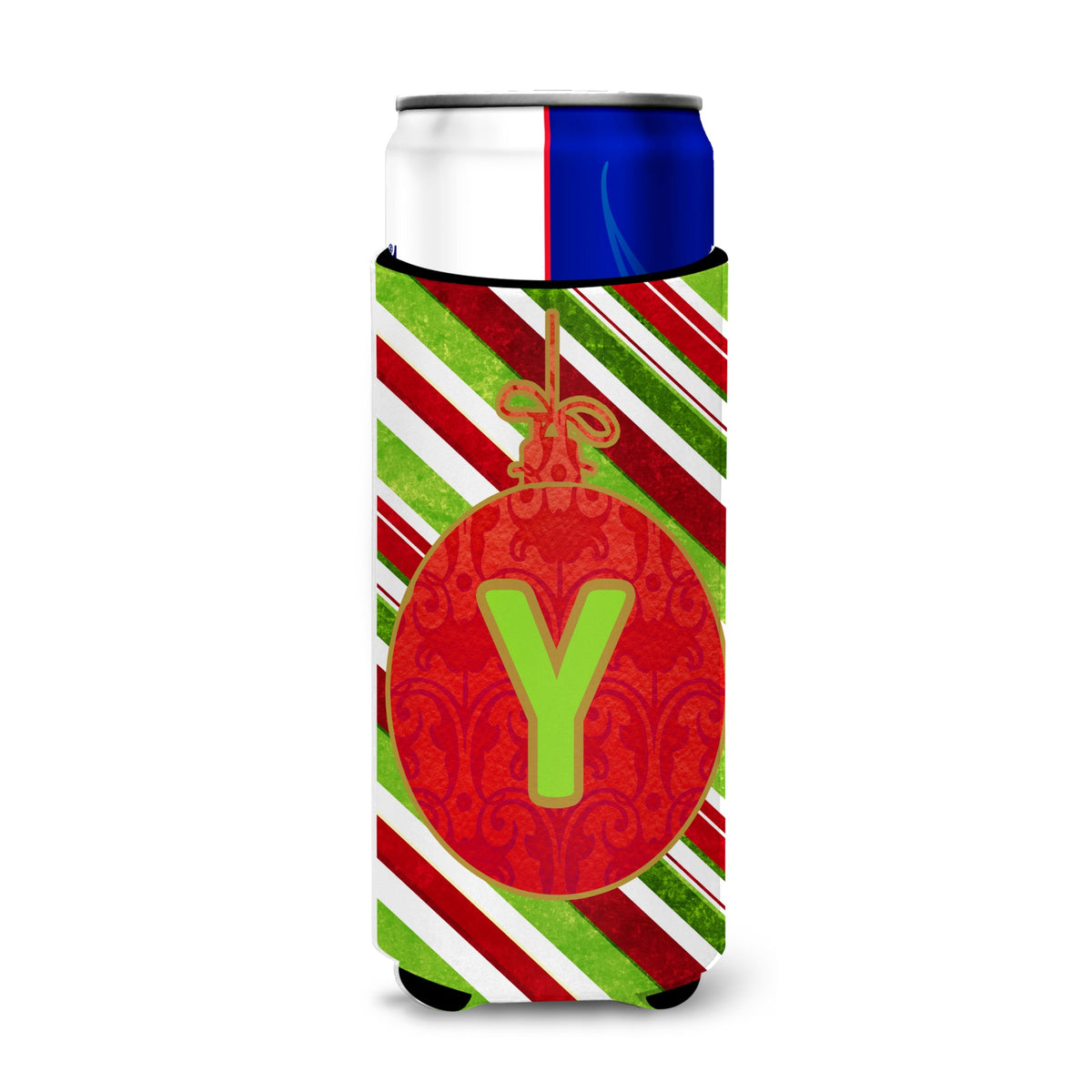 Christmas Oranment Holiday Initial Letter Y Ultra Hugger For Slim Cans