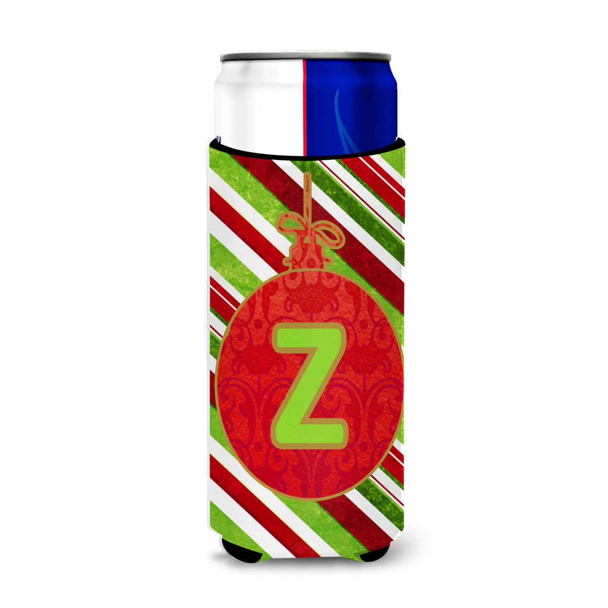 Christmas Oranment Holiday Initial Letter Z Ultra Hugger For Slim Cans
