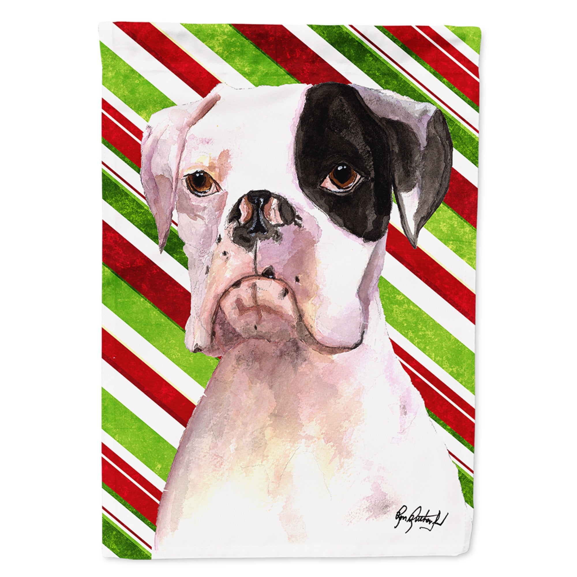 White Boxer Cooper  Flag Garden Size