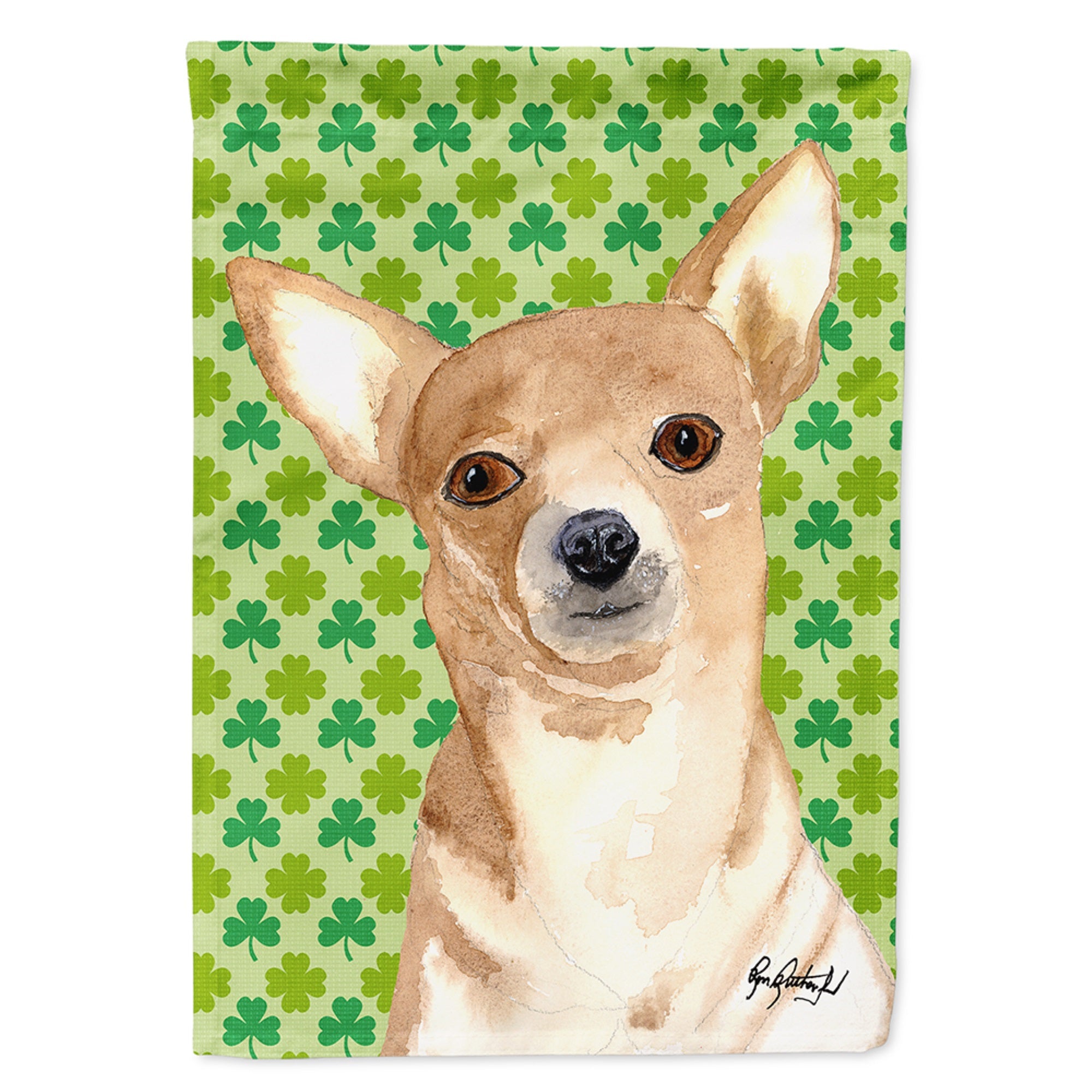 Chihuahua St Patrick'S Day Flag Garden Size