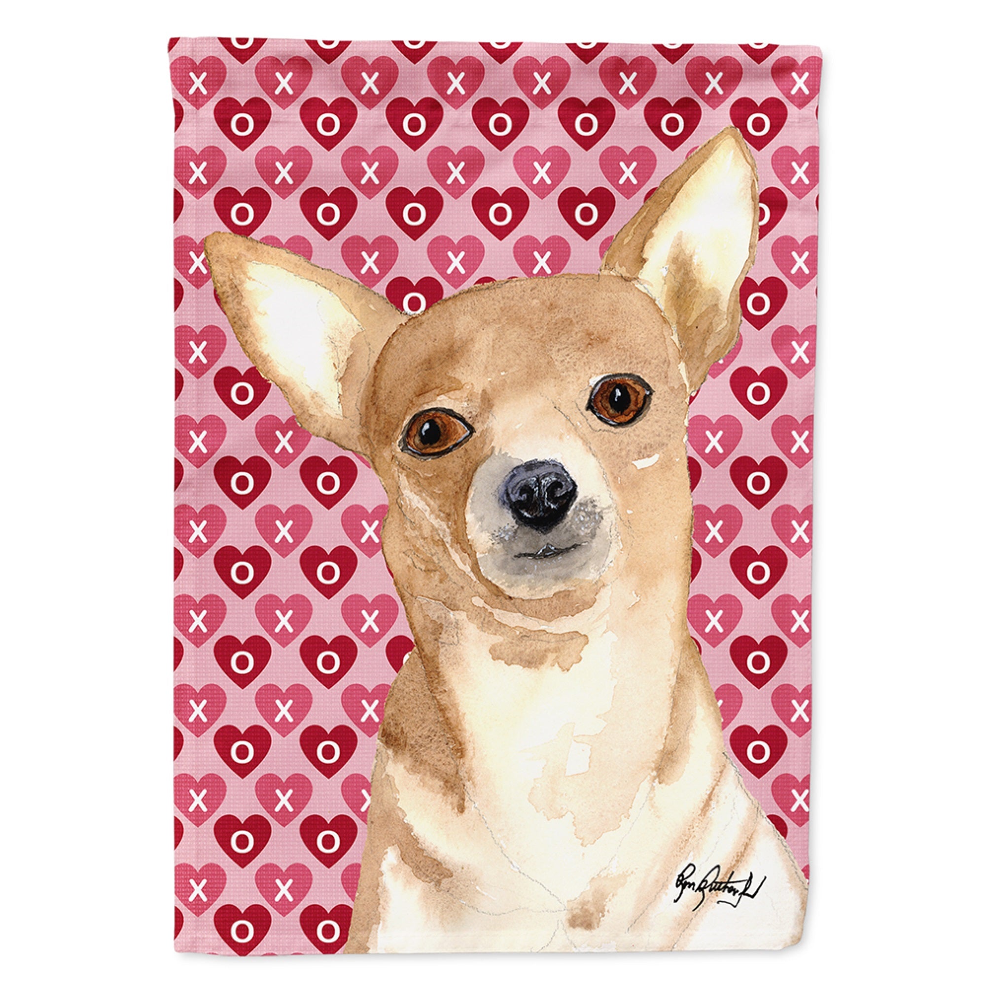 Chihuahua Hearts And Love Flag Garden Size