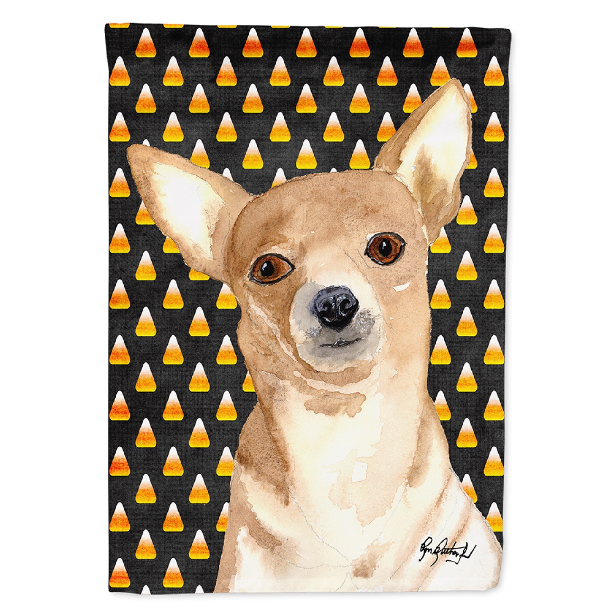 Chihuahua Candy Corn Halloween Flag Garden Size