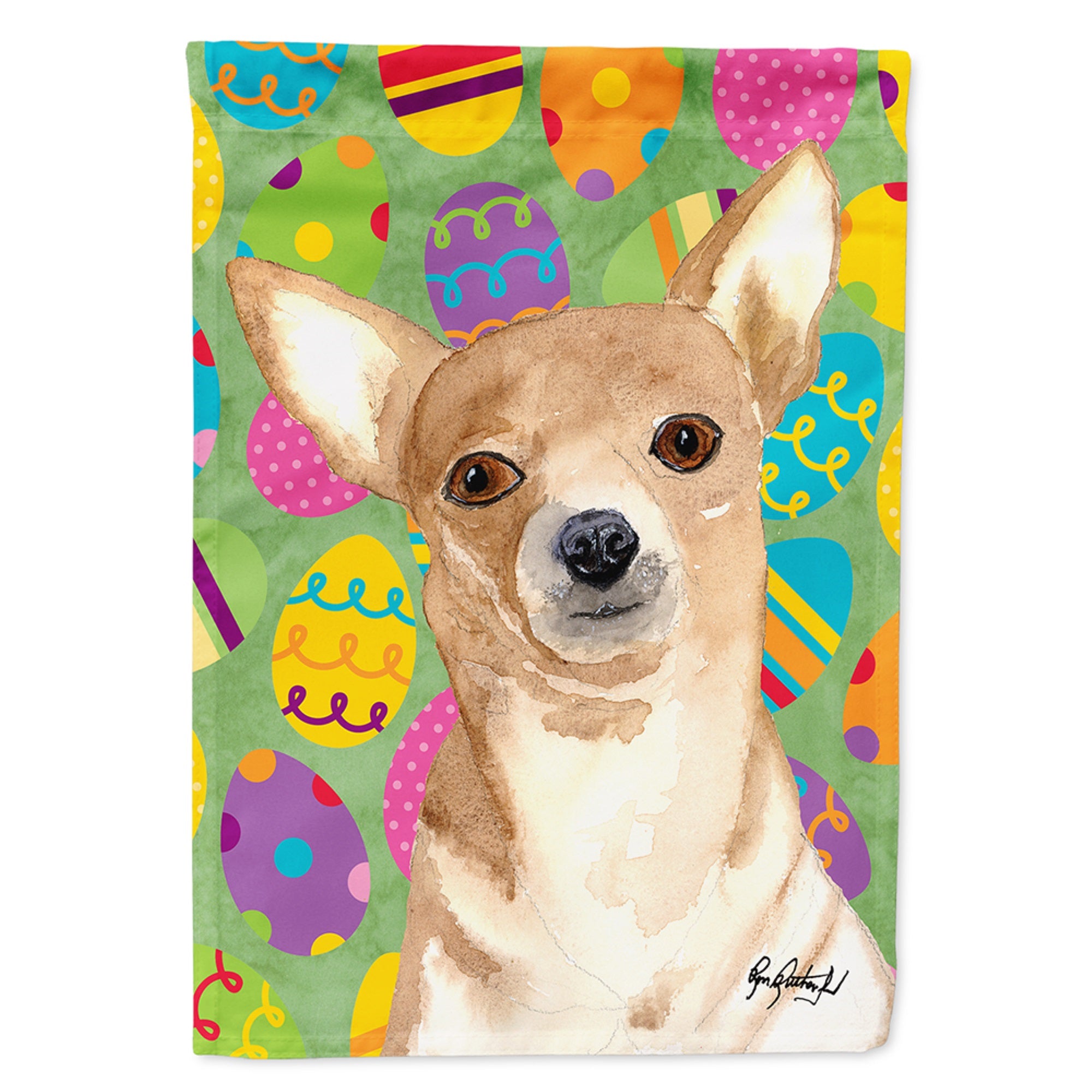 Chihuahua Easter Eggs Flag Garden Size