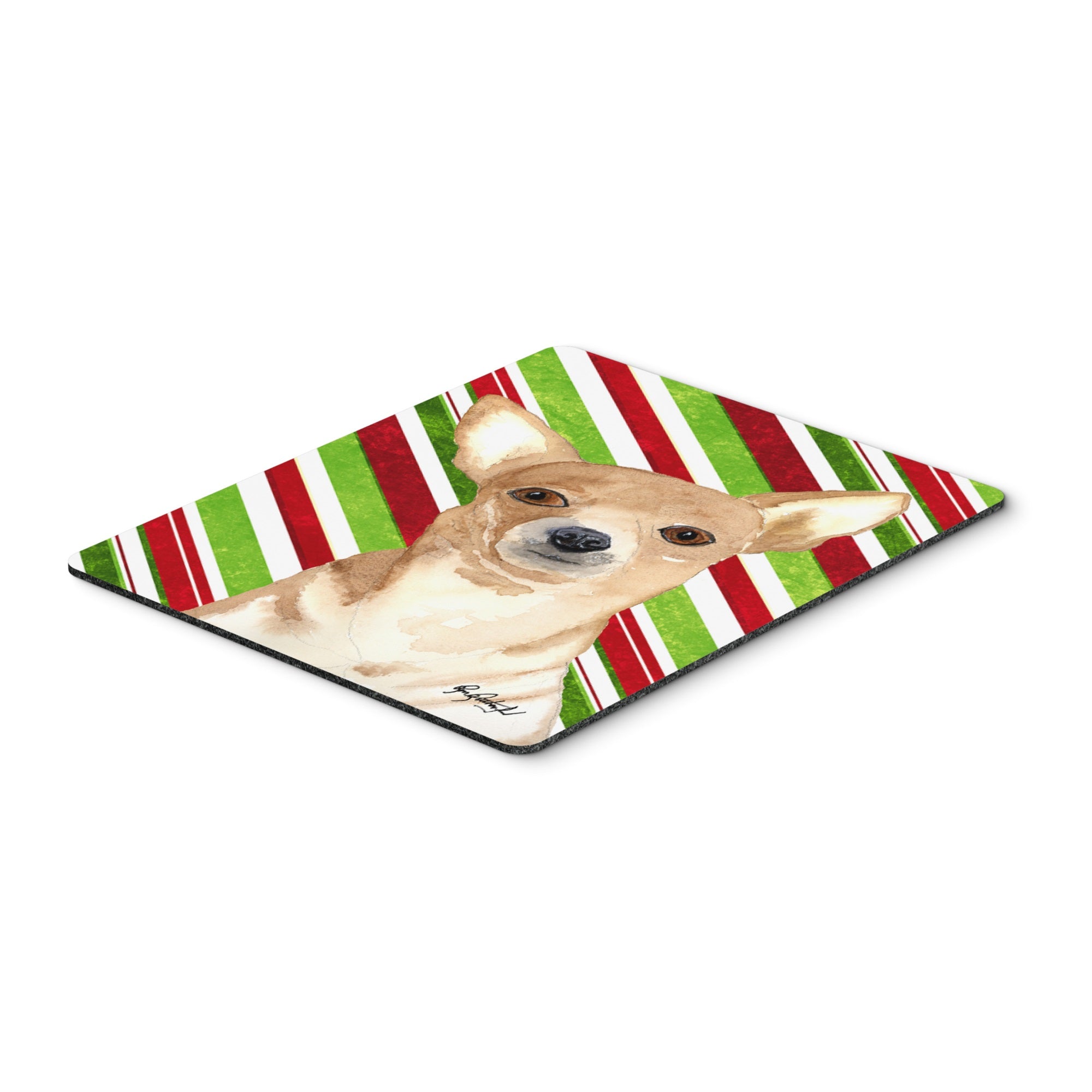 Chihuahua Candy Cane Christmas Mouse Pad, Hot Pad Or Trivet