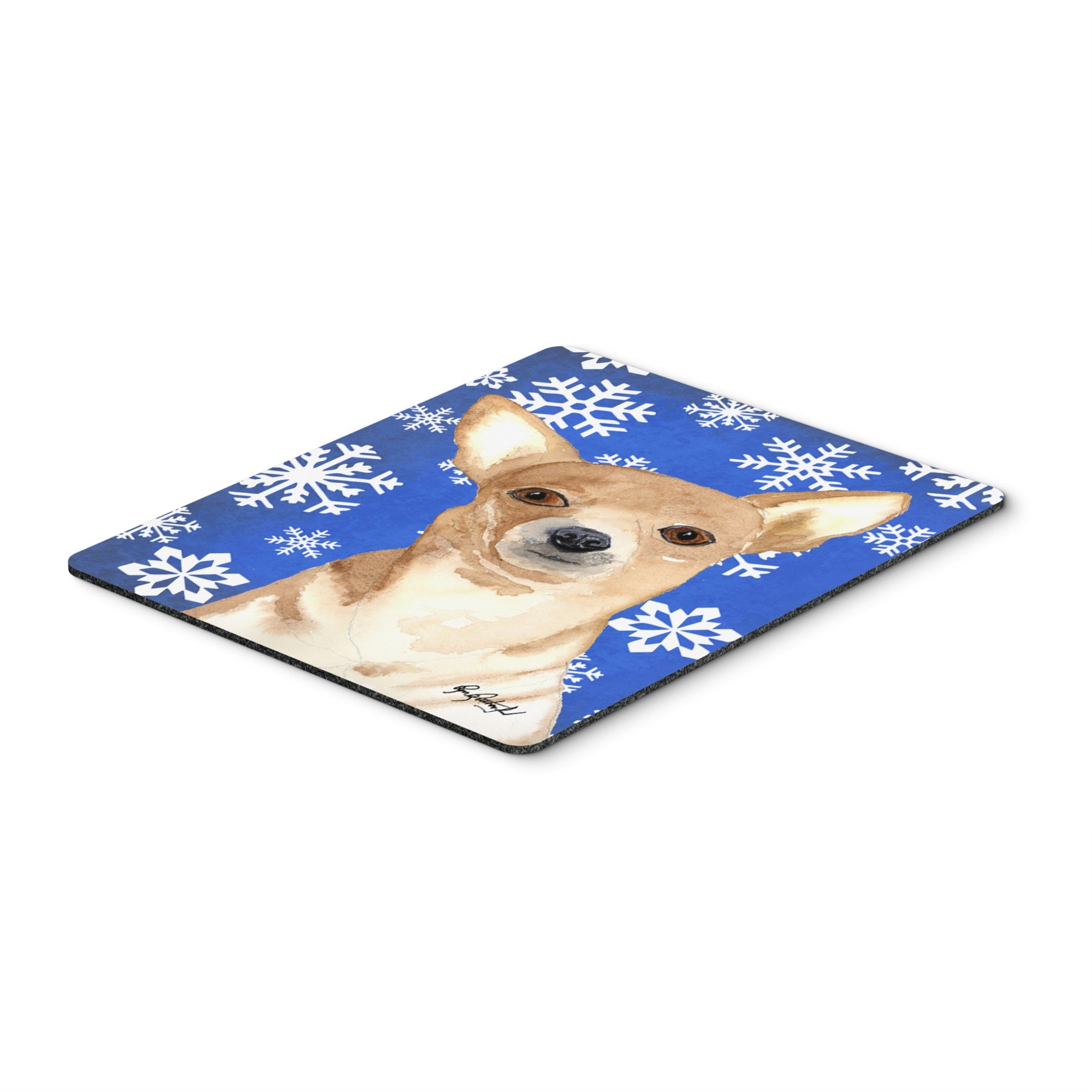 Chihuahua Winter Snowflakes Mouse Pad, Hot Pad Or Trivet