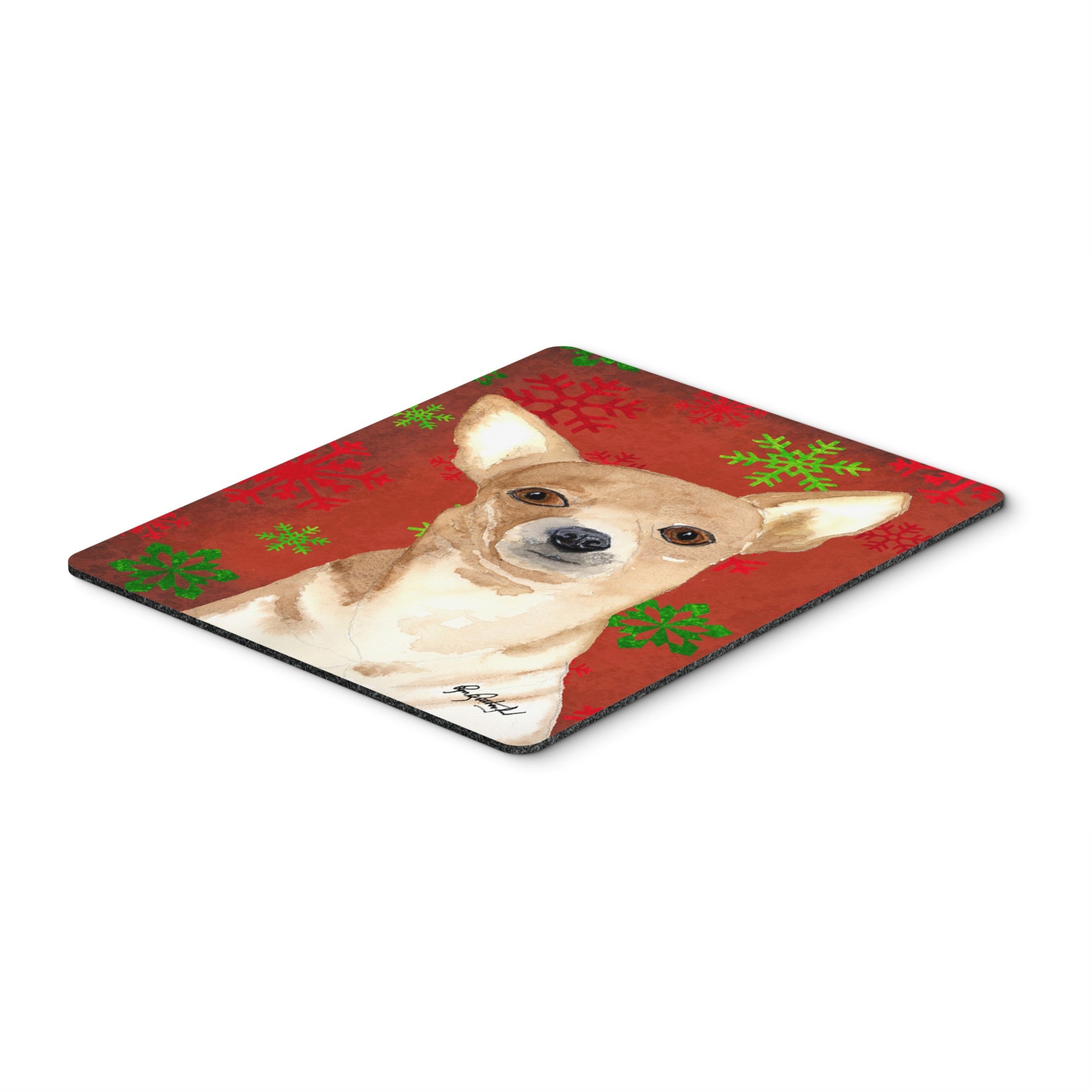 Chihuahua Red Snowflakes Mouse Pad, Hot Pad Or Trivet