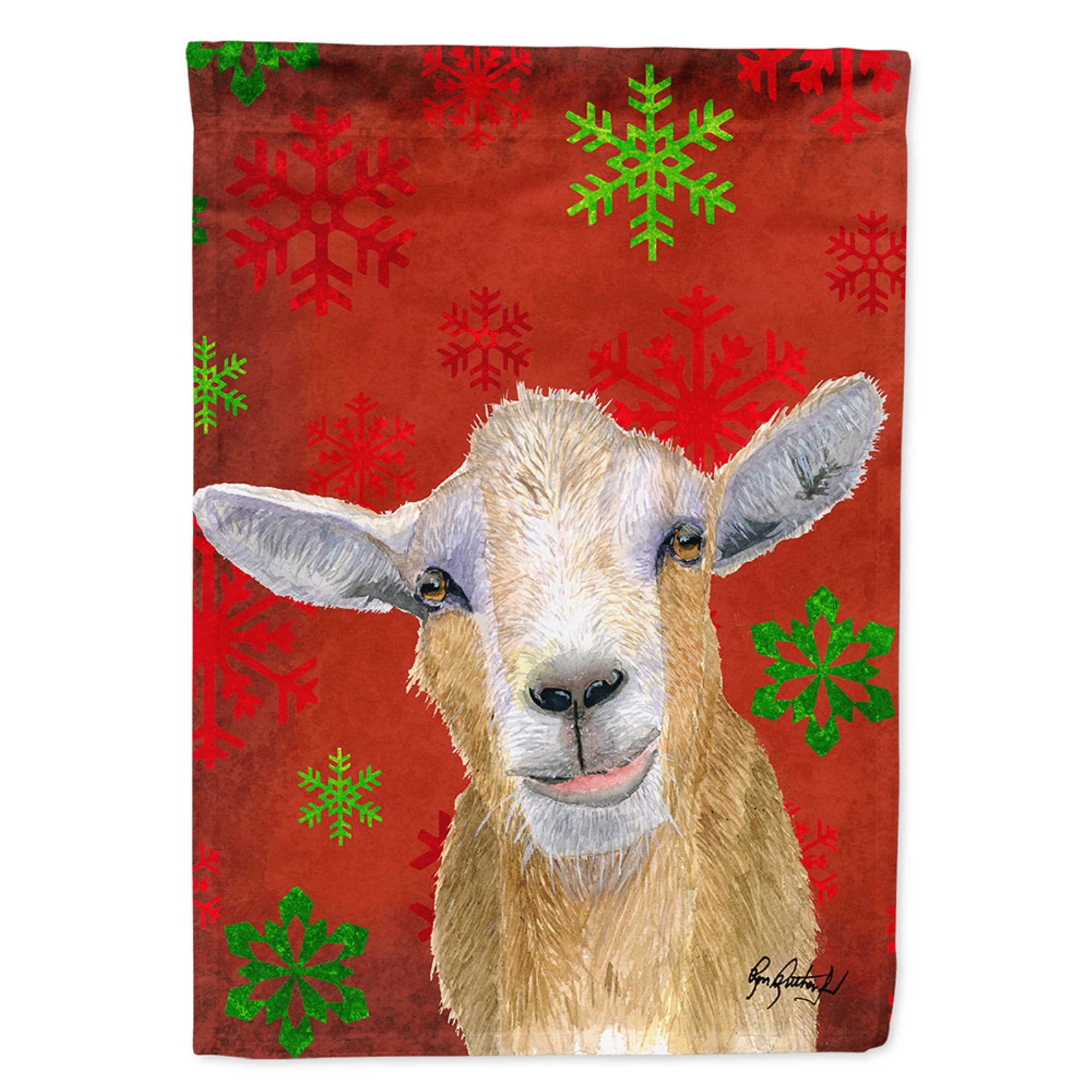 Goat Candy Cane Holiday Christmas Flag Garden Size