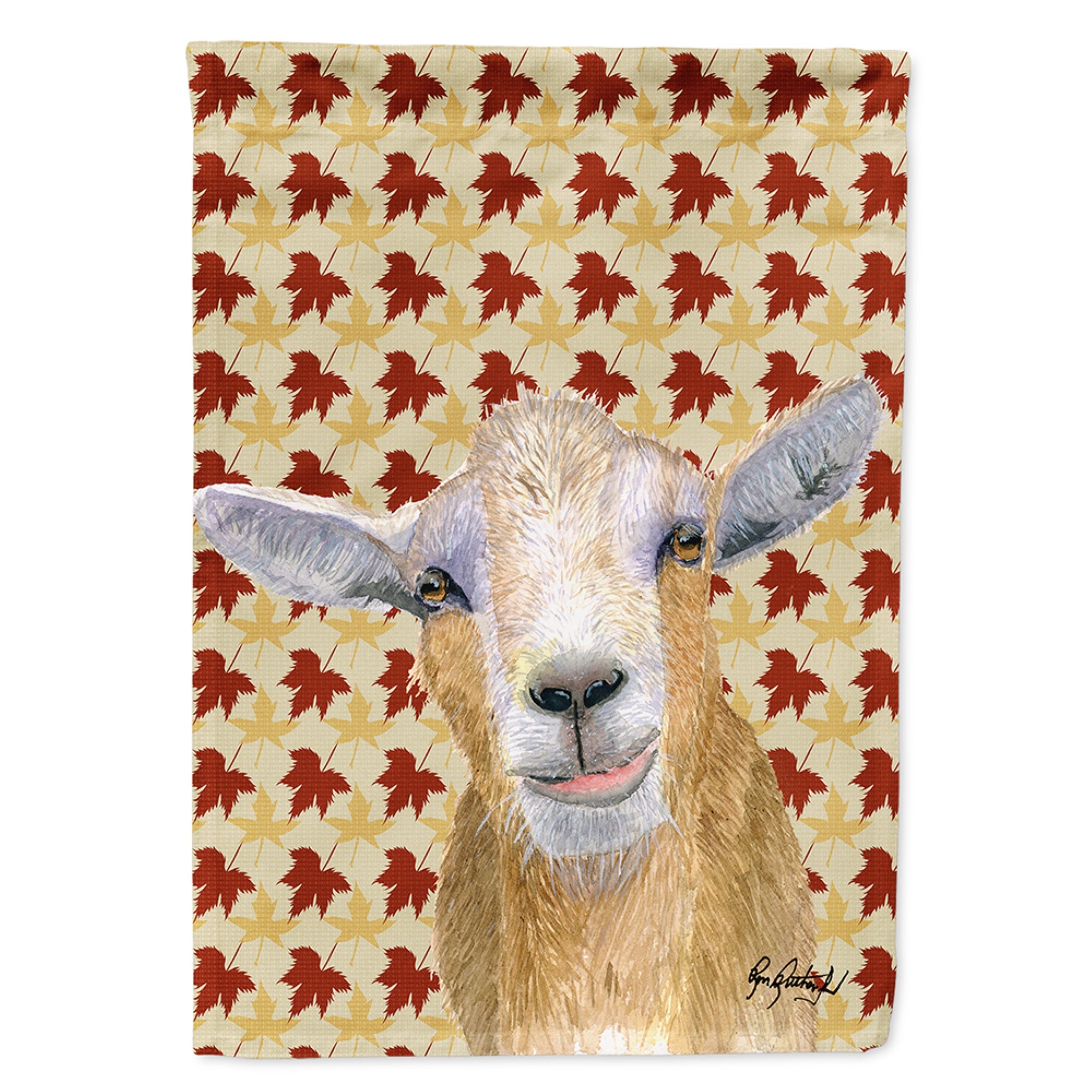 Goat Fall Leaves Flag Garden Size