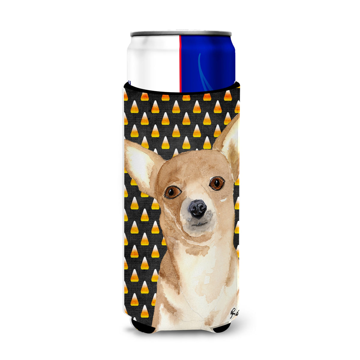 Chihuahua Candy Corn Halloween Ultra Hugger For Slim Cans