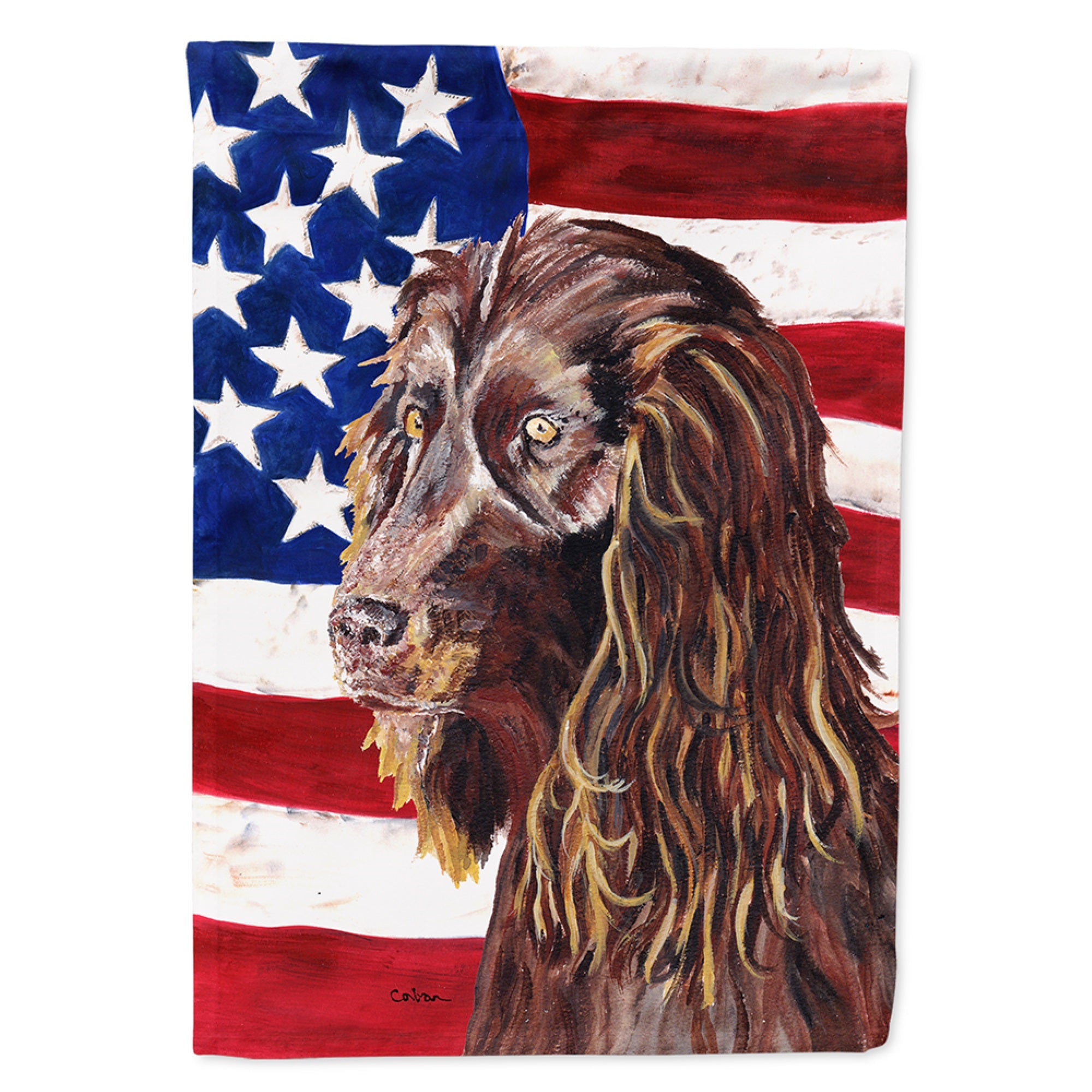 Boykin Spaniel With American Flag Flag Garden Size