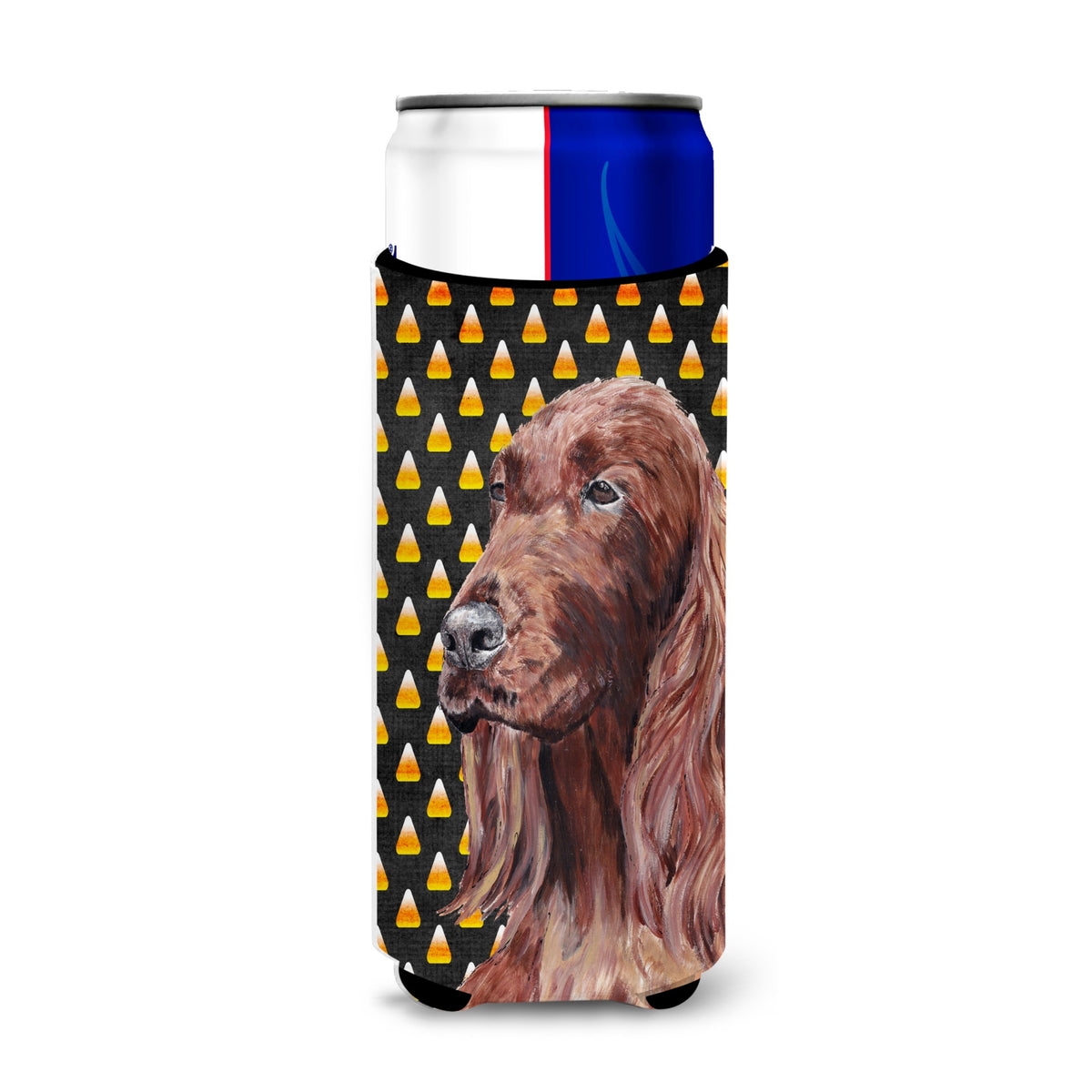 Irish Setter Candy Corn Halloween Ultra Hugger For Slim Cans
