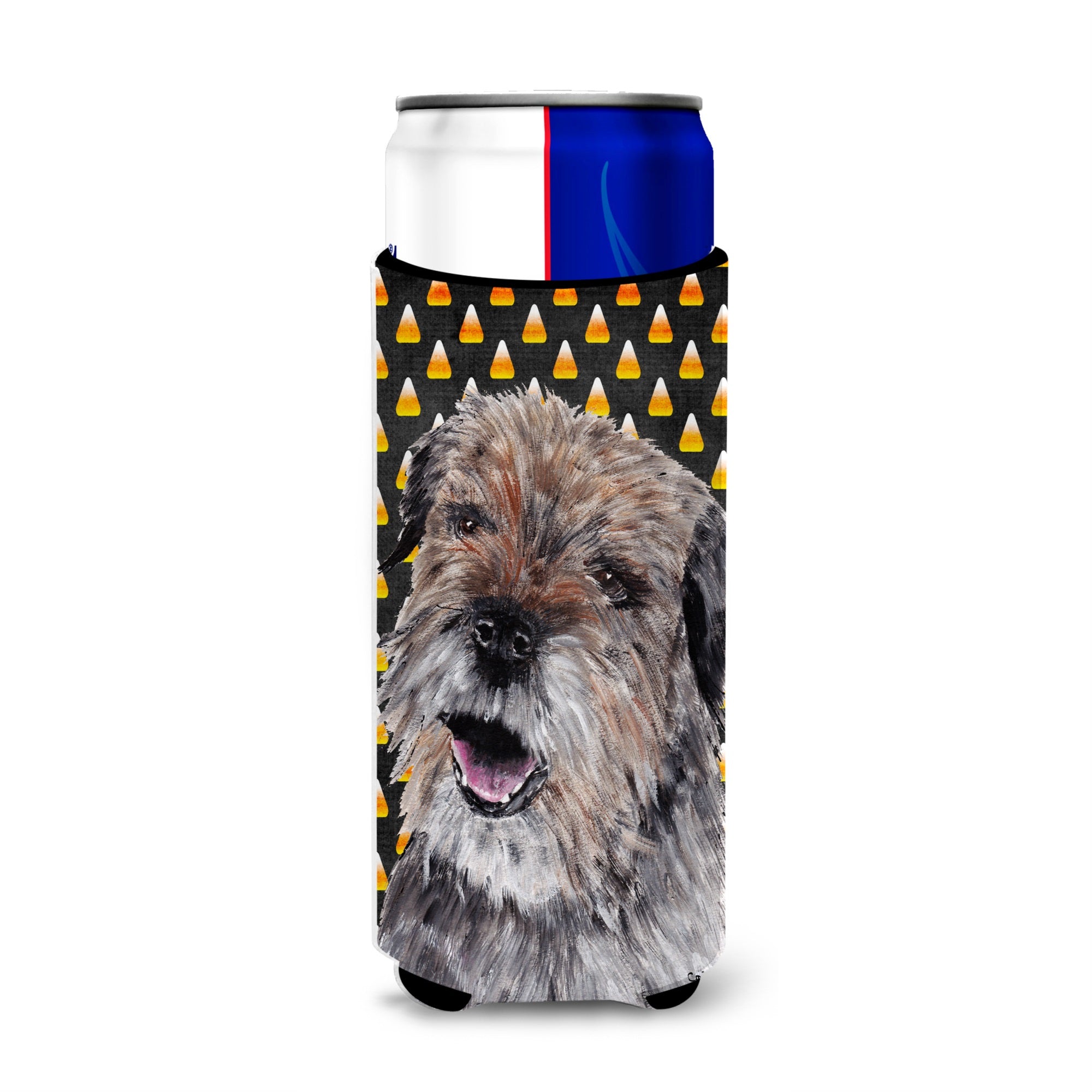 Border Terrier  Candy Corn Halloween Ultra Hugger For Slim Cans