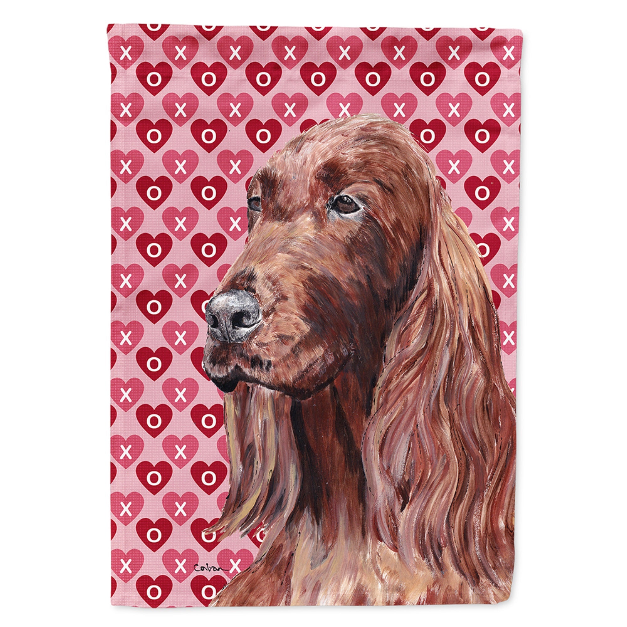 Irish Setter Hearts And Love Flag Garden Size