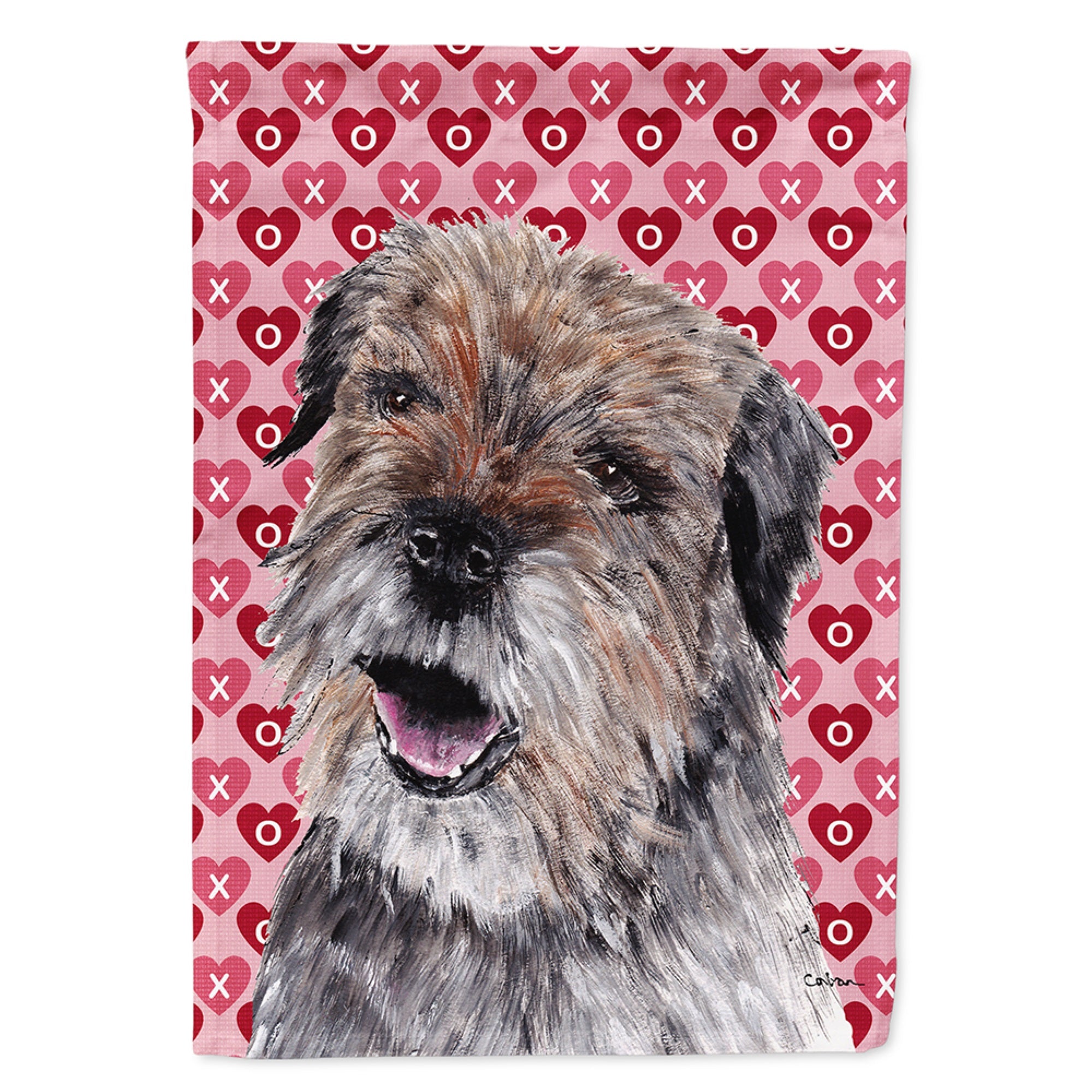 Border Terrier Hearts And Love Flag Garden Size