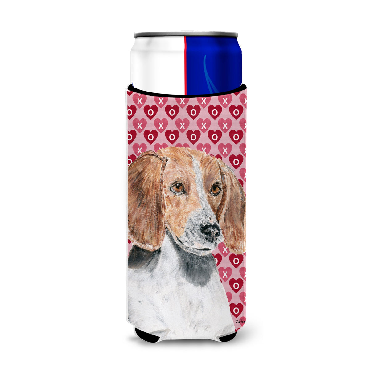 English Foxhound Hearts And Love Ultra Hugger For Slim Cans