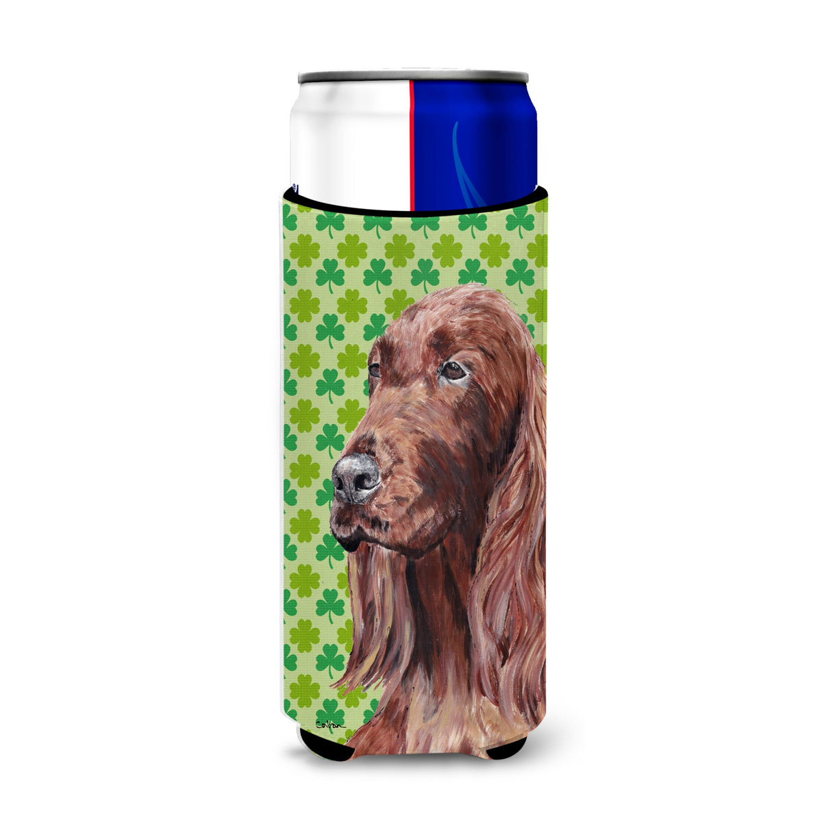 Irish Setter Lucky Shamrock St. Patrick'S Day Ultra Hugger For Slim Cans