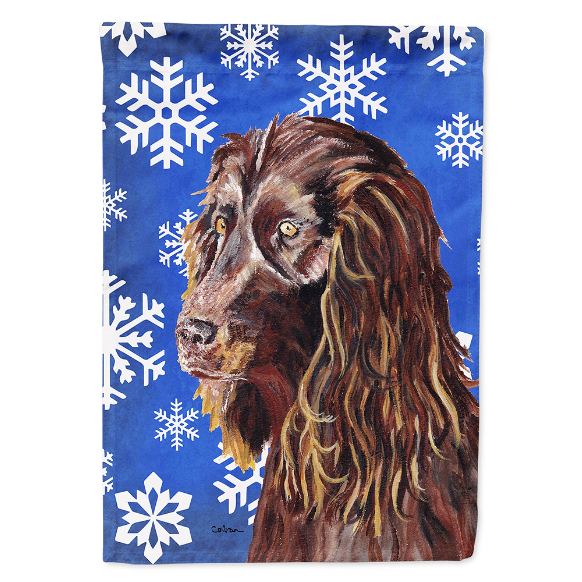 Boykin Spaniel Winter Snowflakes Flag Garden Size