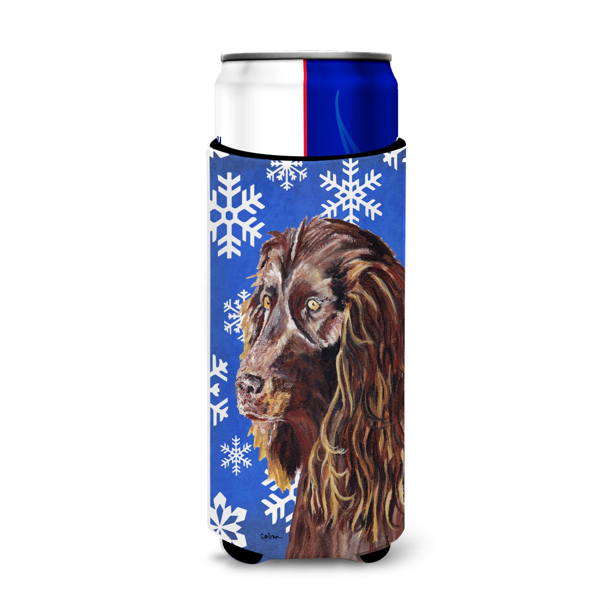 Boykin Spaniel Winter Snowflakes Ultra Hugger For Slim Cans