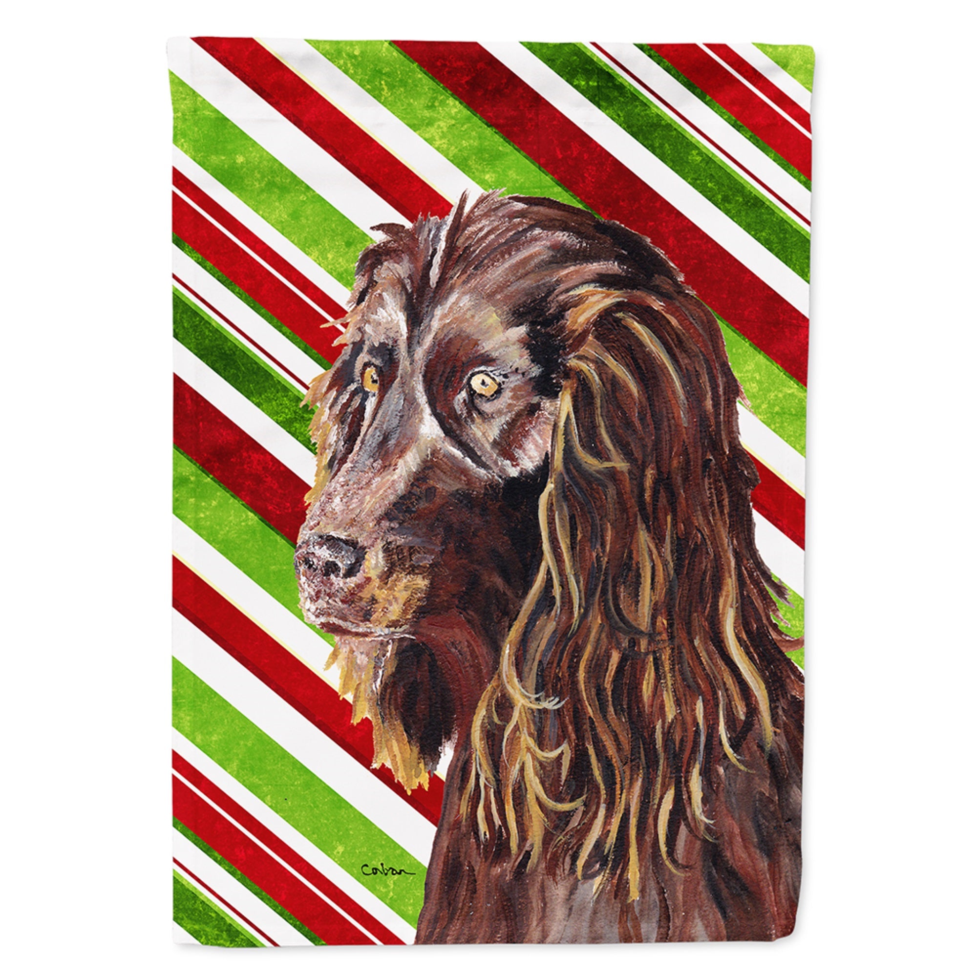 Boykin Spaniel Candy Cane Christmas Flag Garden Size