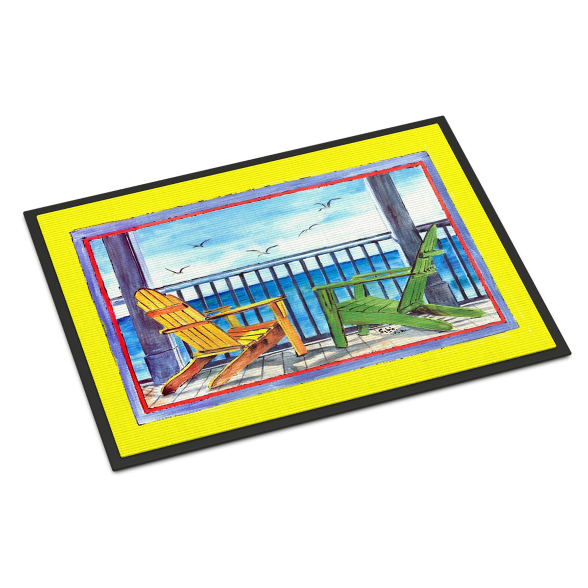 Adirondack Chairs Yellow Indoor Or Outdoor Mat 18X27