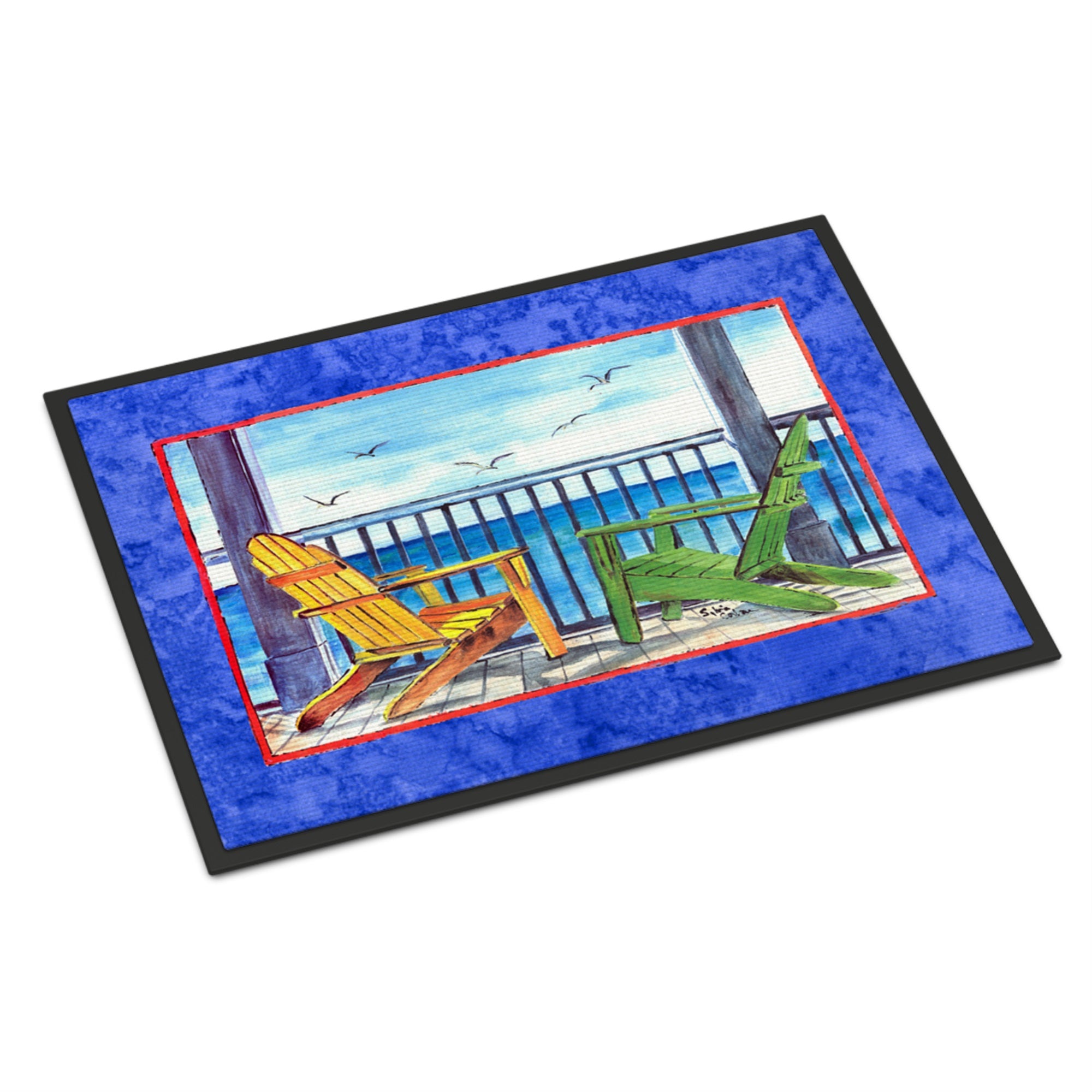 Adirondack Chairs Blue Indoor Or Outdoor Mat 18X27