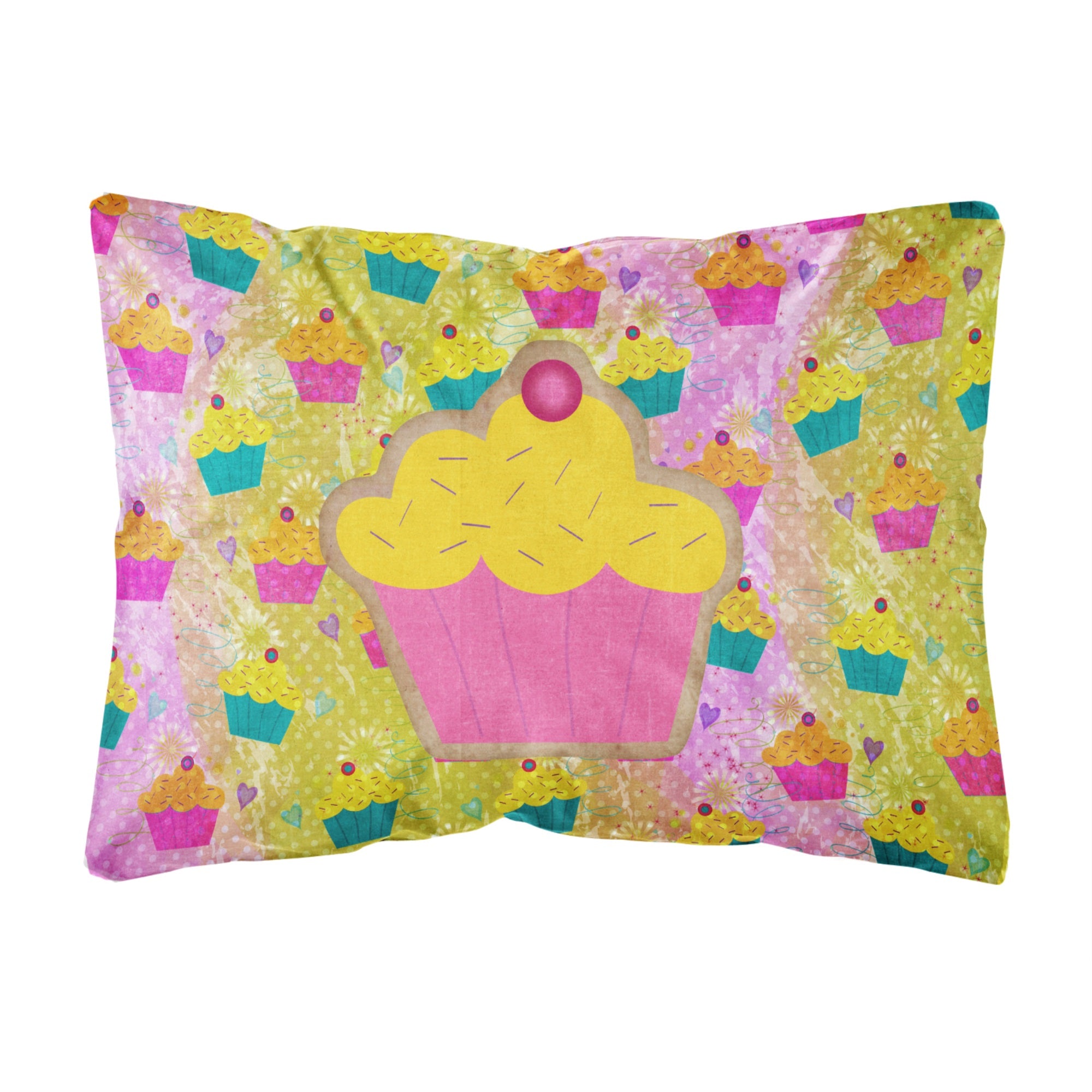 Cupcake Canvas Fabric Decorative Pillow