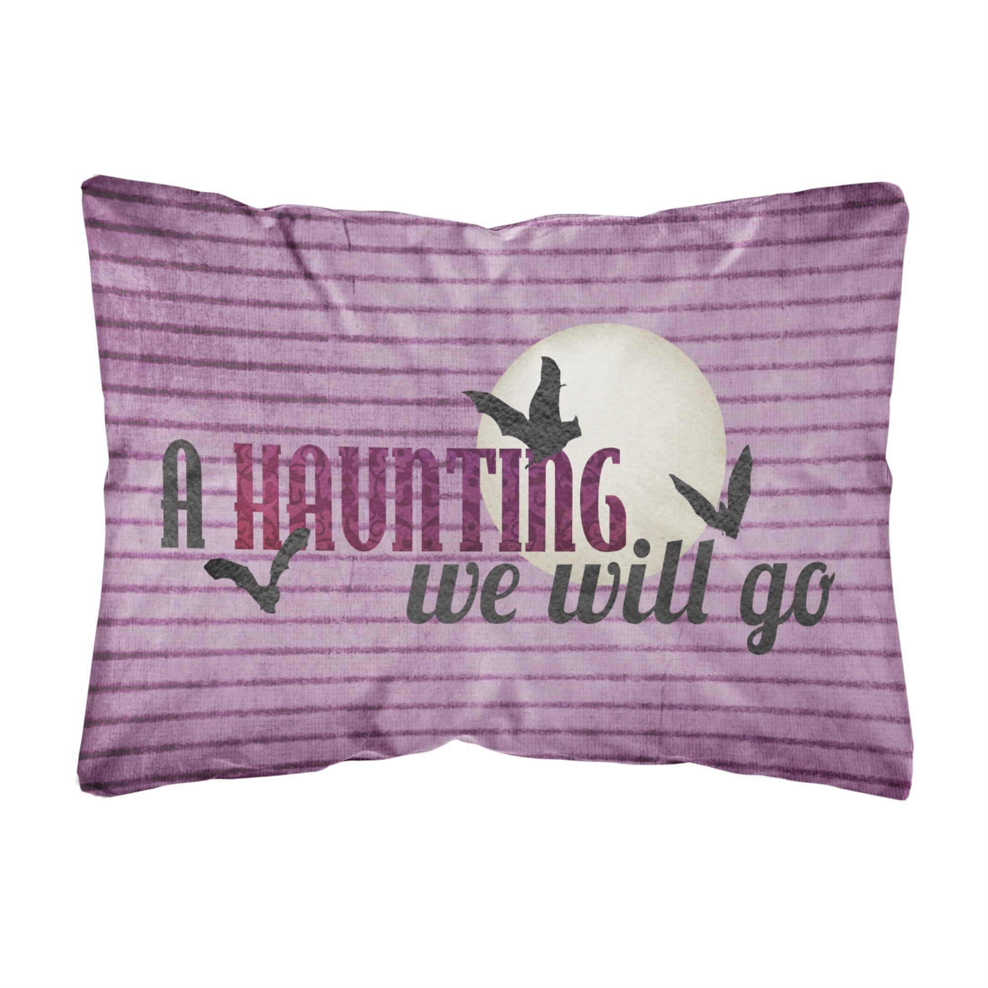 A Haunting We Will Go Halloween Canvas Fabric Decorative Pillow