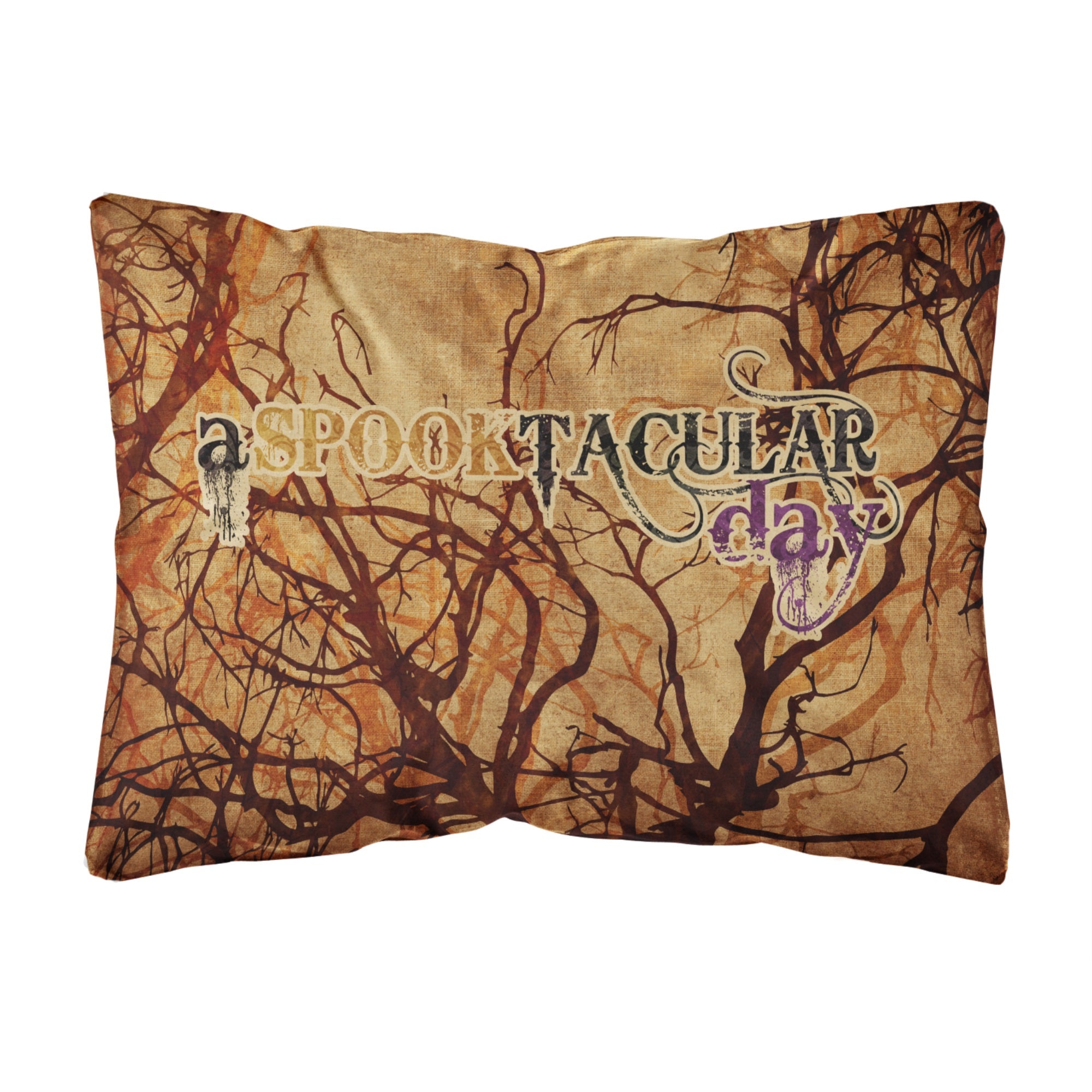 A Spook Tacular Day Halloween Canvas Fabric Decorative Pillow