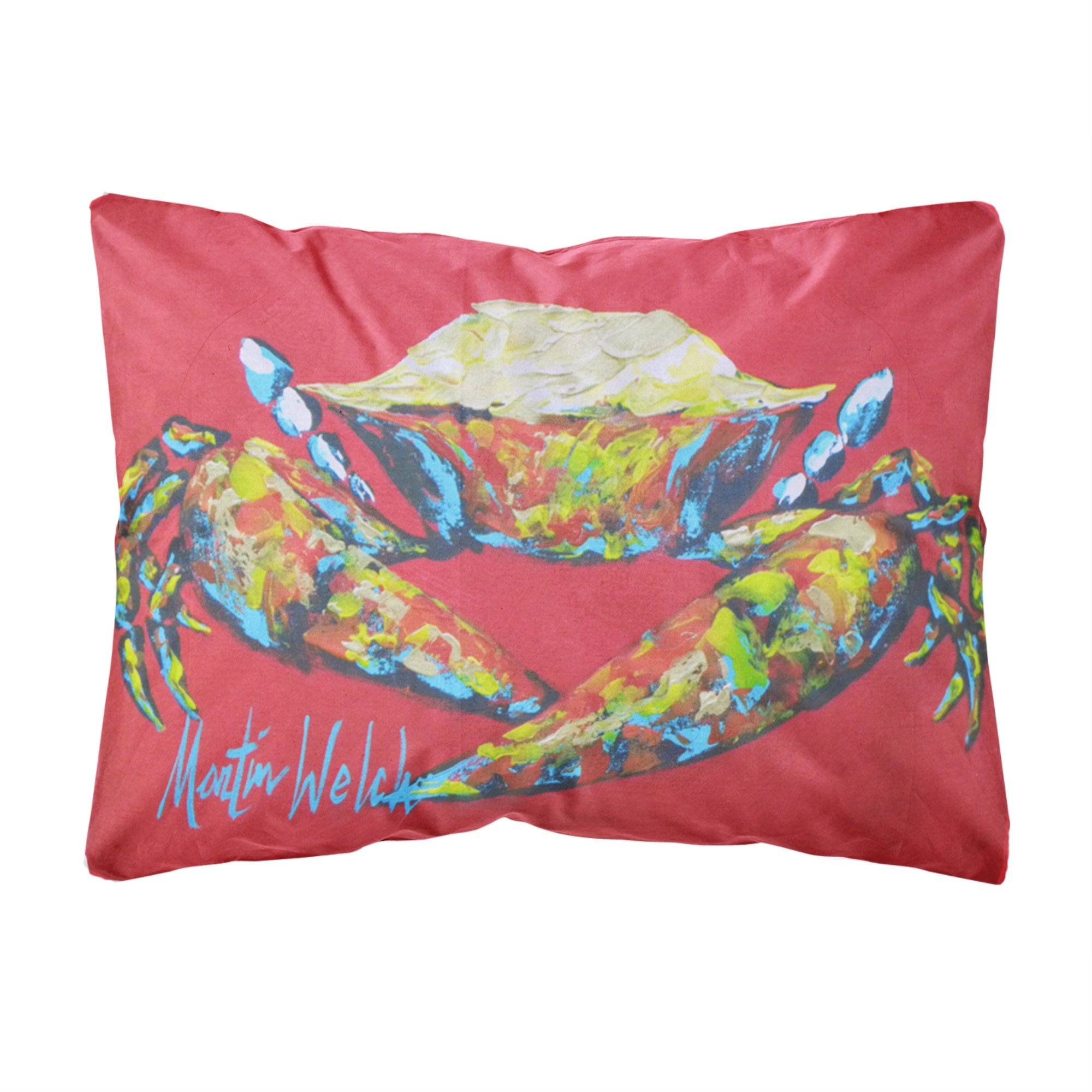 Crab Seafood One Canvas Fabric Decorative Pillow