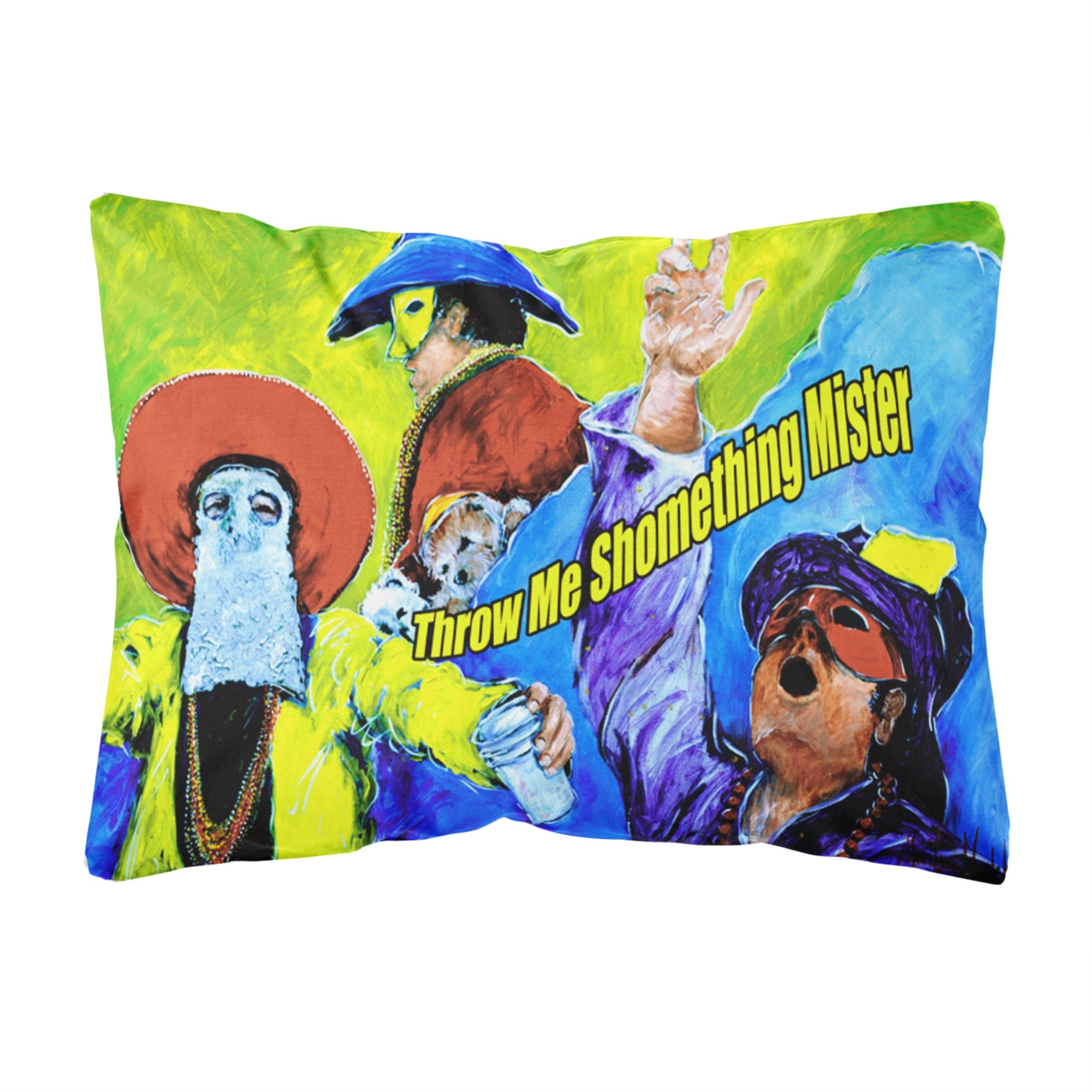 Mardi Gras Throw Me Something Mister Canvas Fabric Decorative Pillow