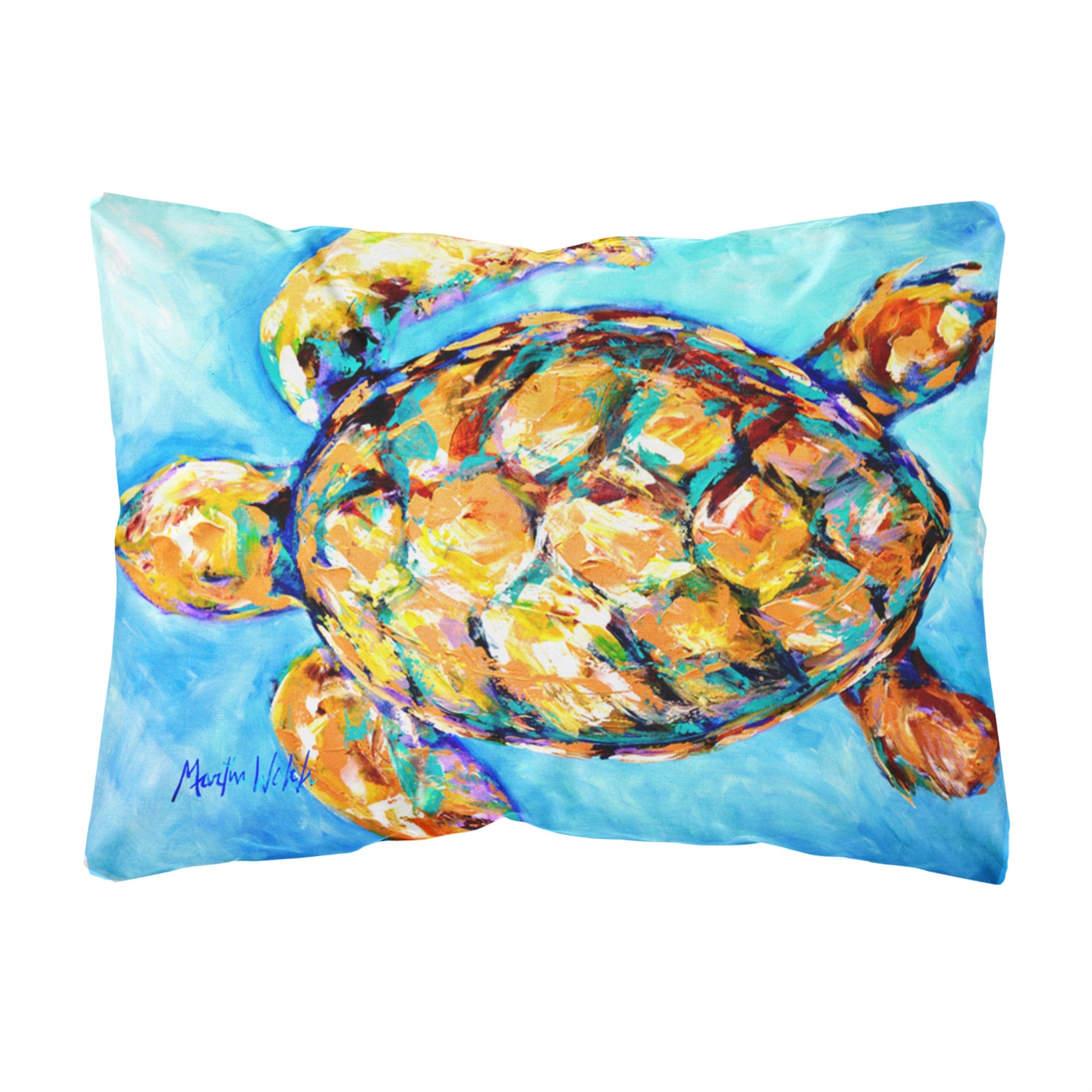 Sand Dance Turtle Canvas Fabric Decorative Pillow