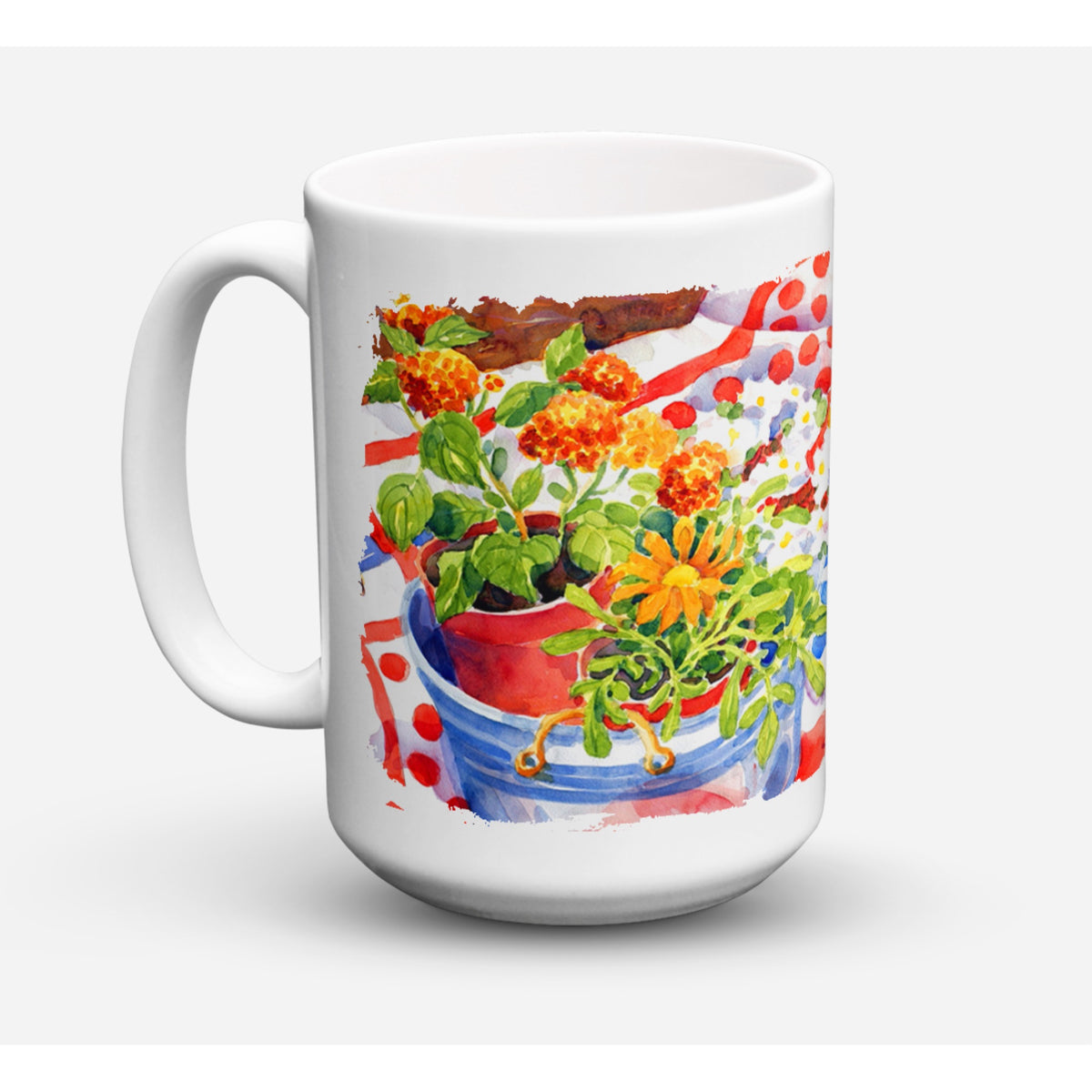 Flowers With A Side Of Lemons Coffee Mug 15 Oz