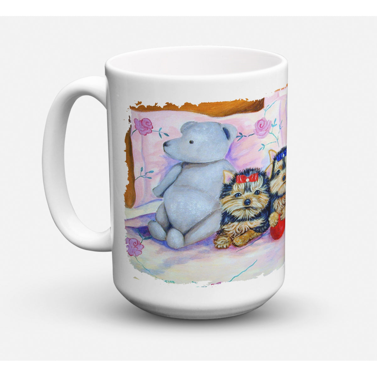 Yorkie Puppies Three In A Row Coffee Mug 15 Oz