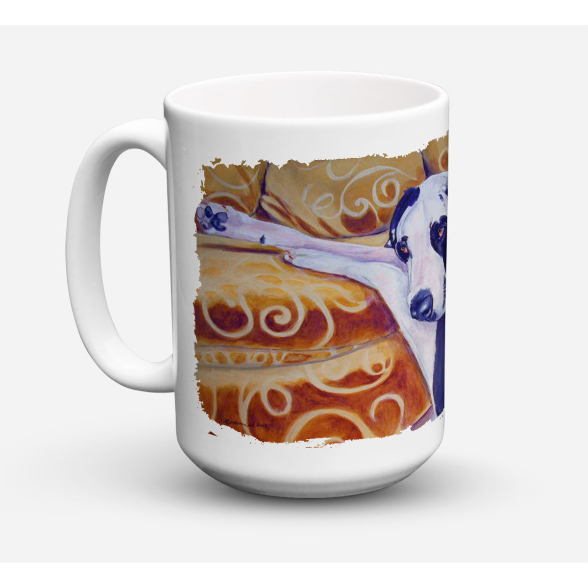Harlequin Natural Great Dane Coffee Mug 15 Oz