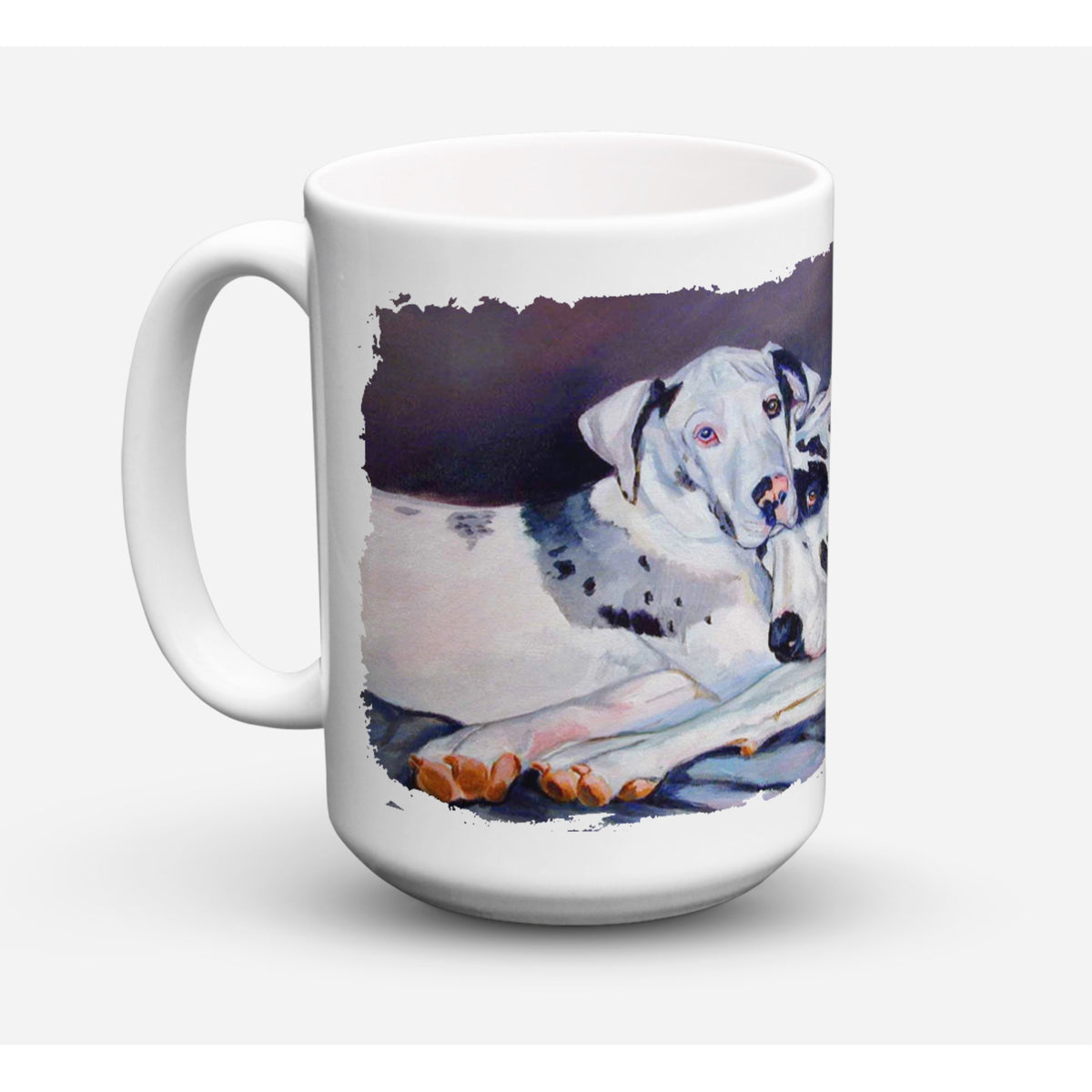 Harlequin Natural Great Danes Coffee Mug 15 Oz