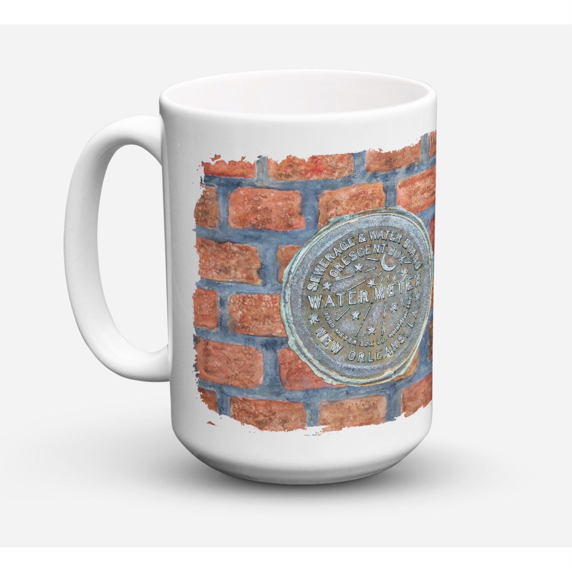 New Orleans Watermeter On Bricks Coffee Mug 15 Oz
