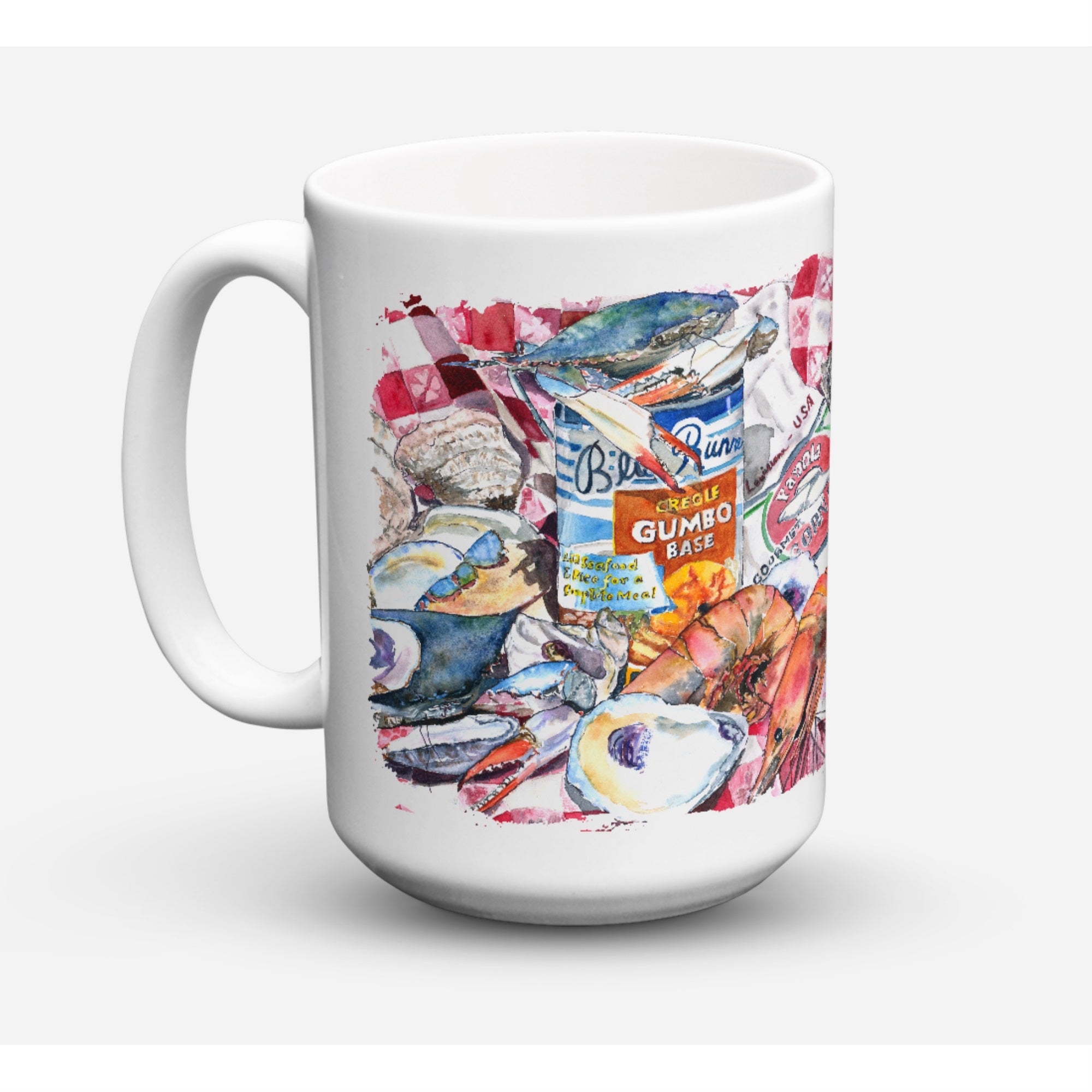 Blue Runner Gumbo Receipe Coffee Mug 15 Oz