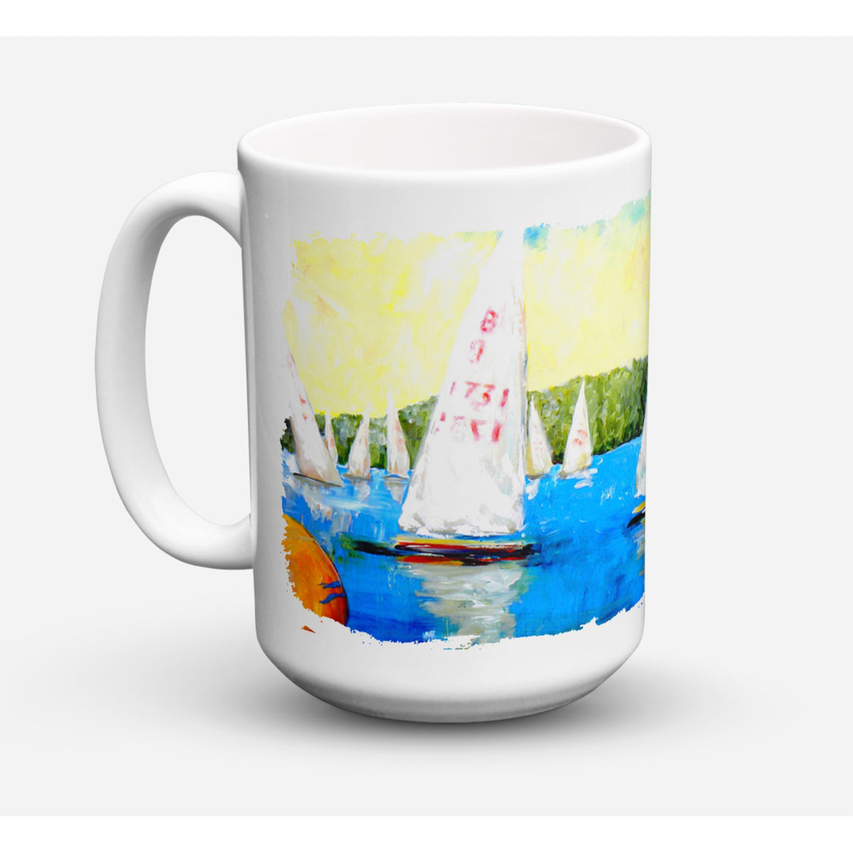 Sailboats Round The Mark Coffee Mug 15 Oz