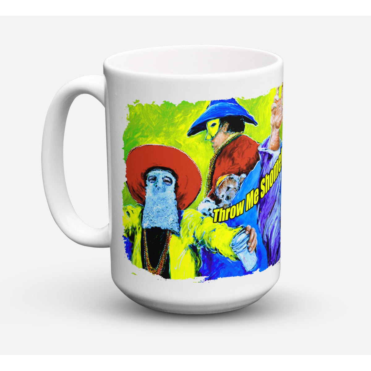 Mardi Gras Throw Me Something Mister Coffee Mug 15 Oz