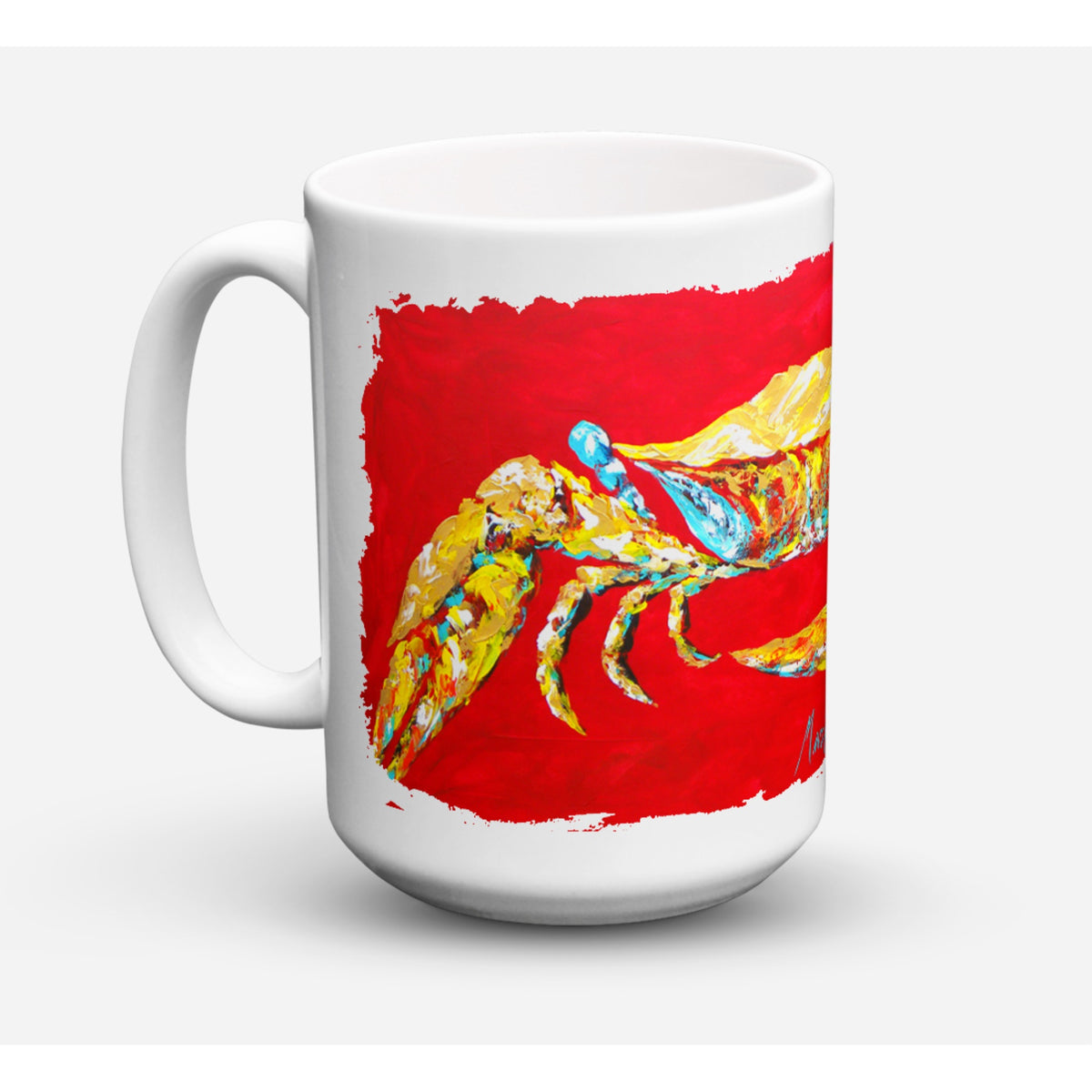 Crab Blue On Red, Sr Coffee Mug 15 Oz