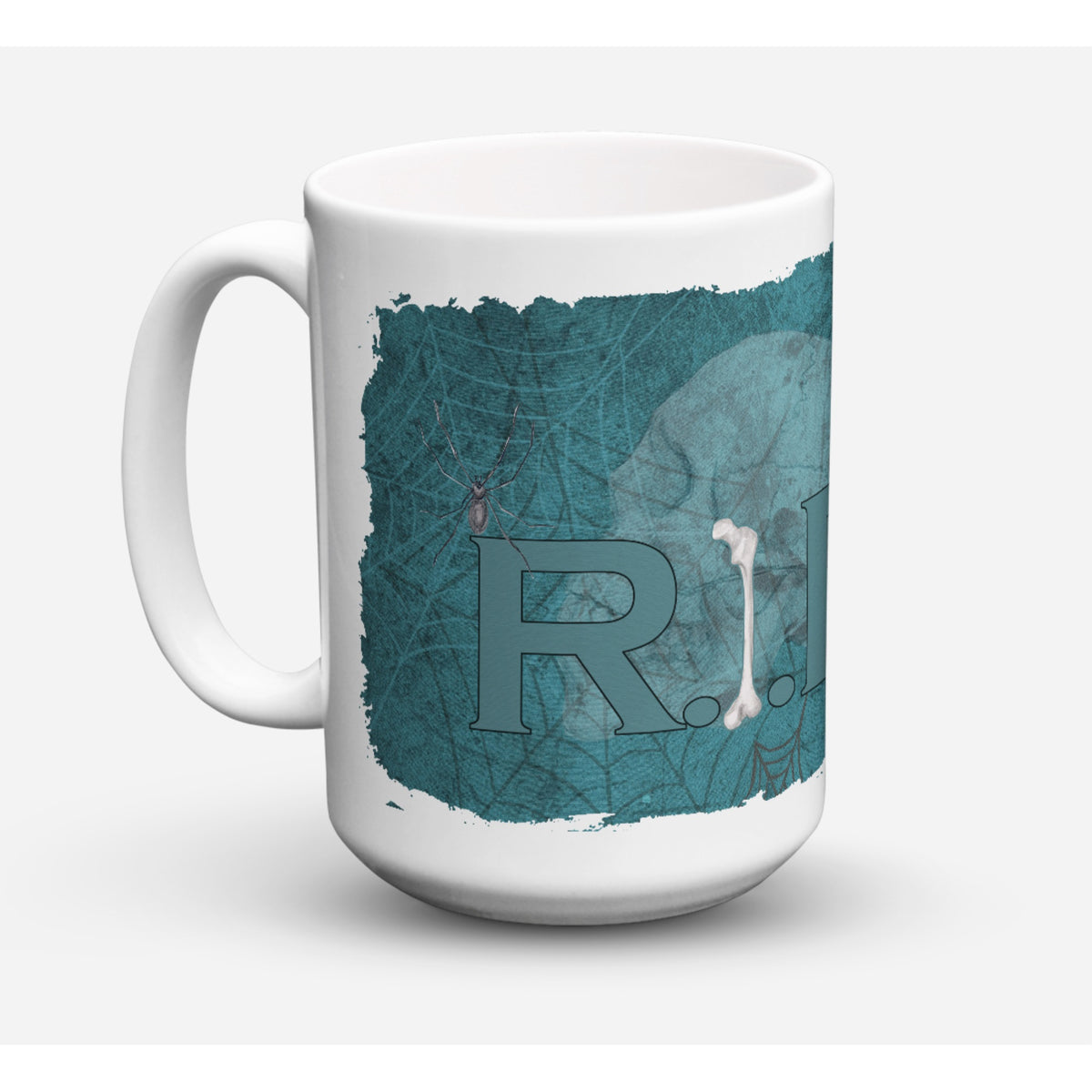 Rip Rest In Peace With Spider Web Halloween Coffee Mug 15 Oz