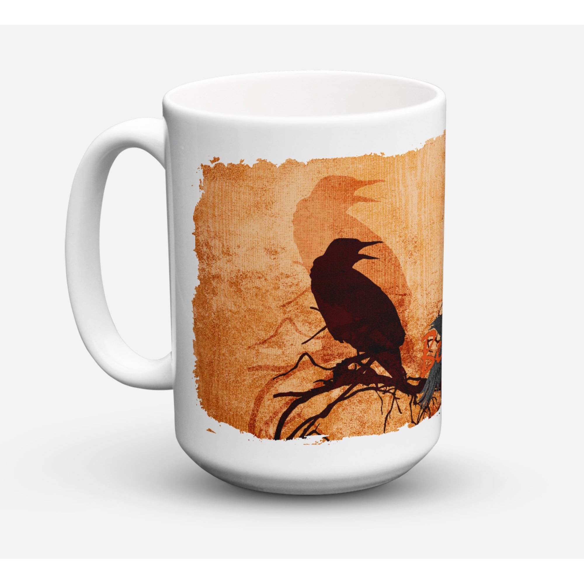 Beware Of The Black Crows Halloween Coffee Mug 15 Oz