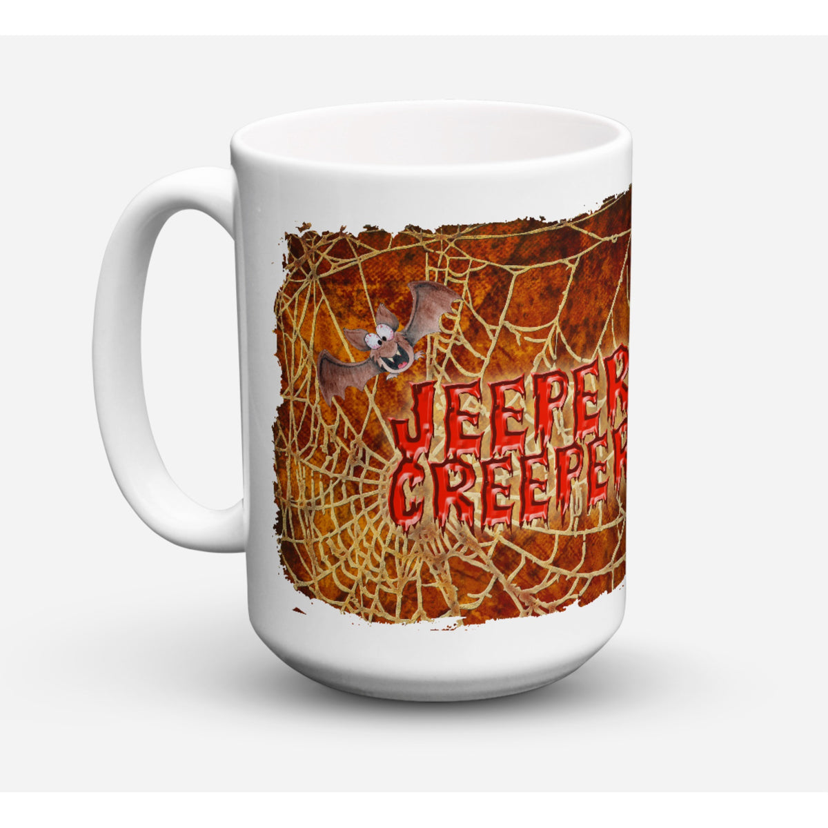 Jeepers Creepers With Bat And Spider Web Halloween Coffee Mug 15 Oz