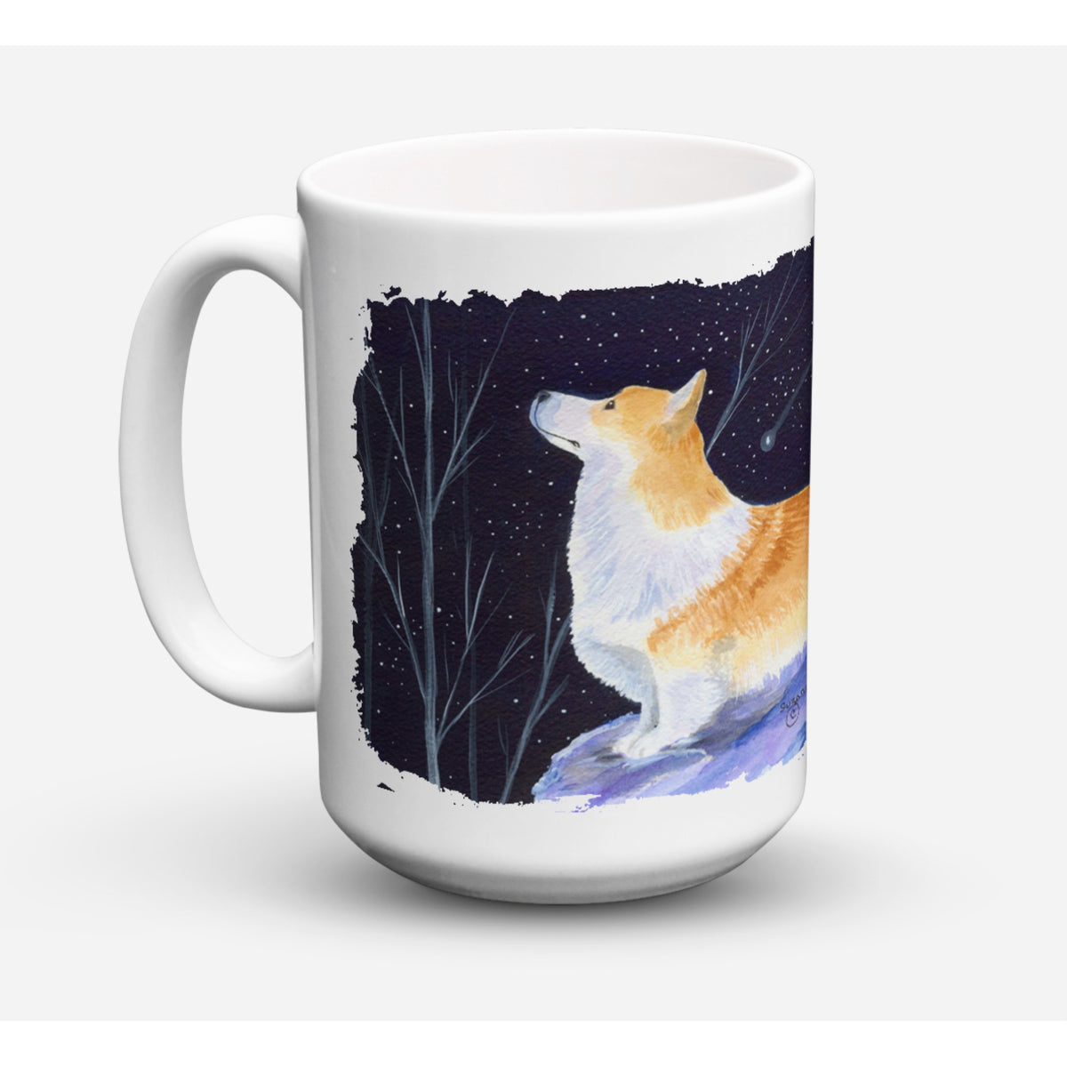 Starry Night Corgi Coffee Mug 15 Oz