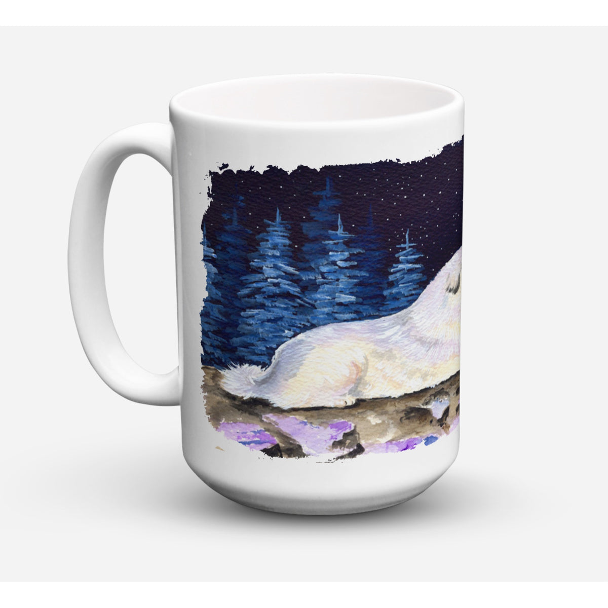Starry Night Great Pyrenees Coffee Mug 15 Oz
