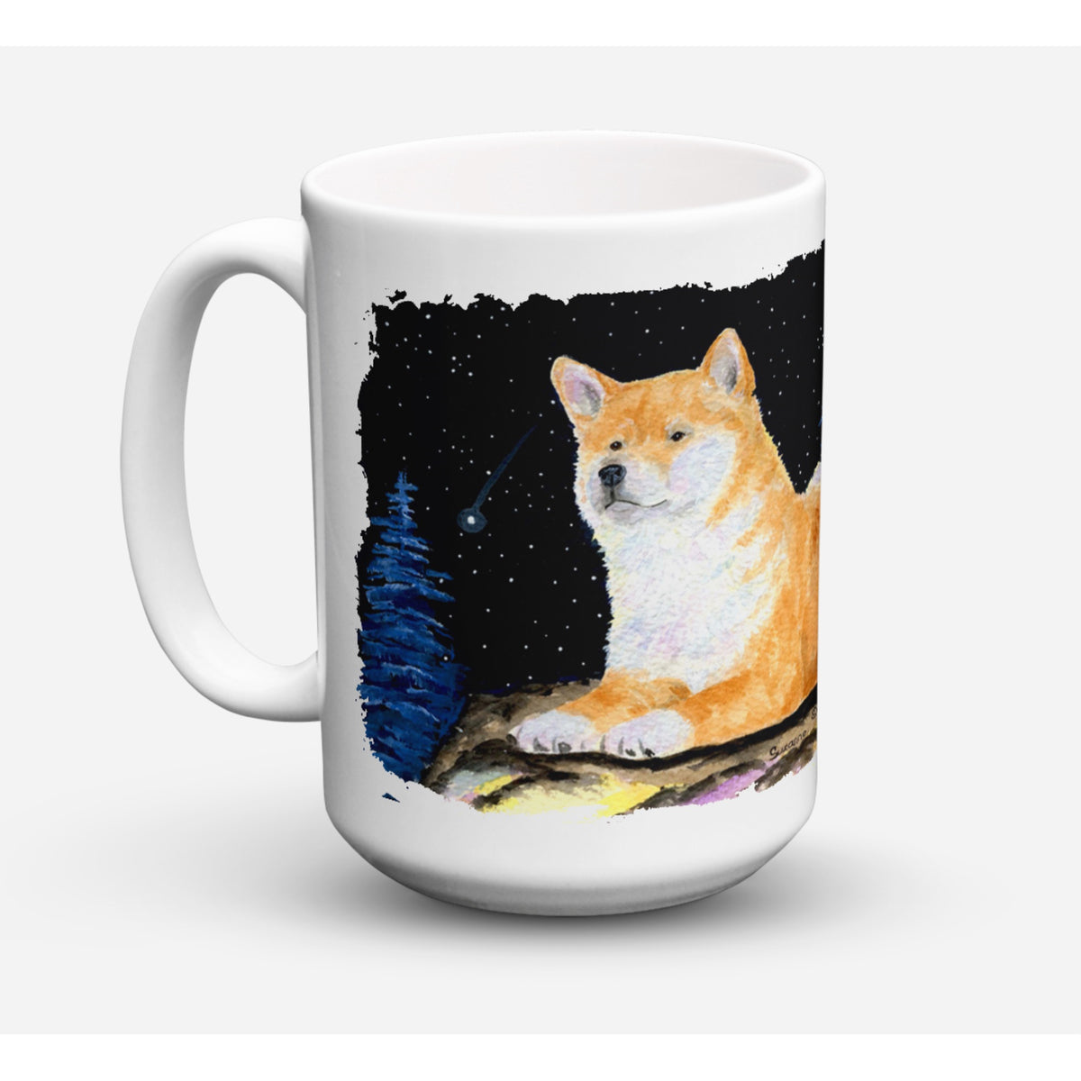 Starry Night Shiba Inu Coffee Mug 15 Oz